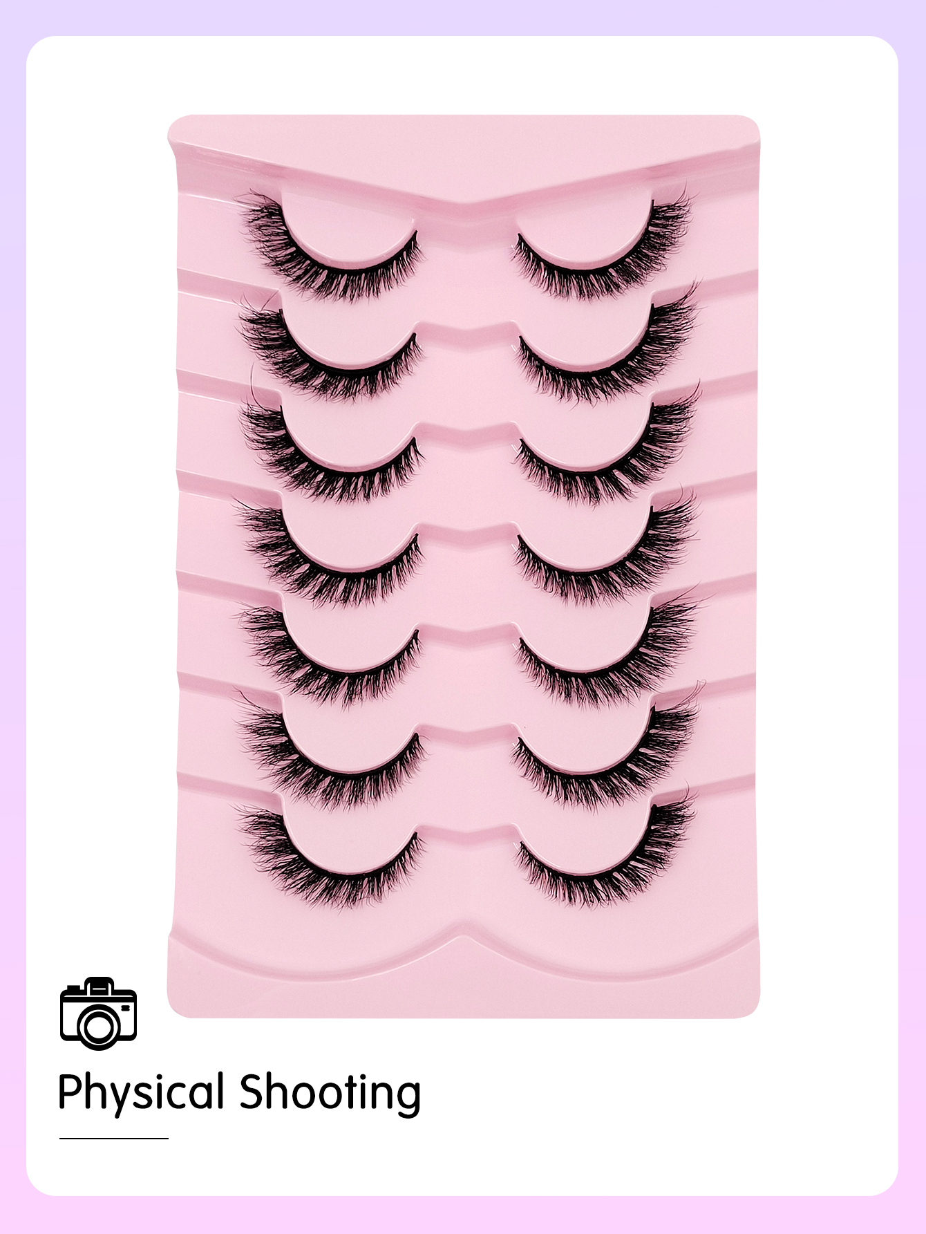 Sibeuna 7 Pairs New Cat Eye Lashes Natural Long Lashes Winged End Eye Elongated Eyelashes Faux Mink Eyelashes Makeup Strip Lashes,Full Strip Lashes