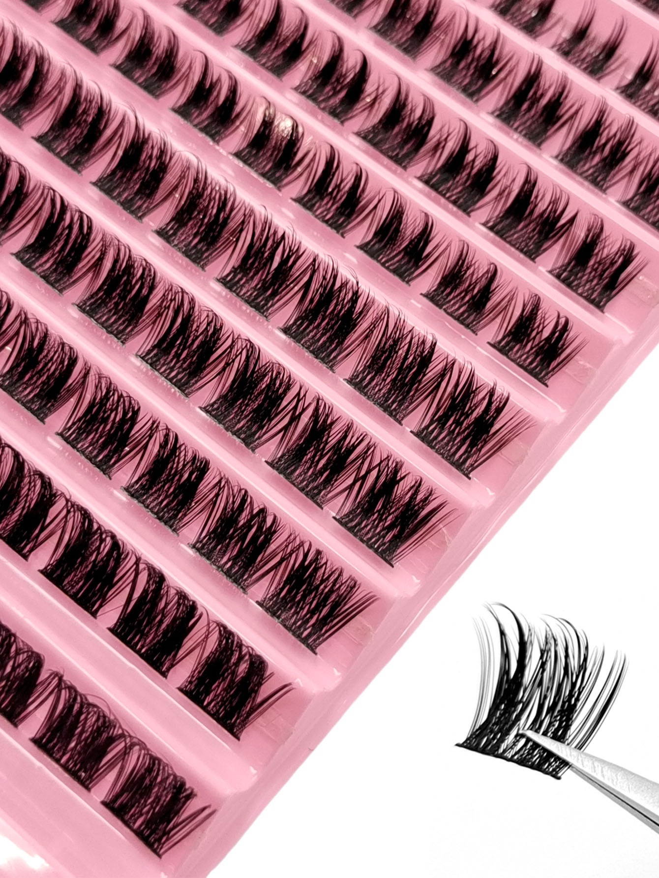 Sibeuna 100PCS Fluffy Soft Clusters Lashes Reusable And Durable Eyelashes Natural Look Eyelash Clusters Comfortable DIY Eyelashes Extensions