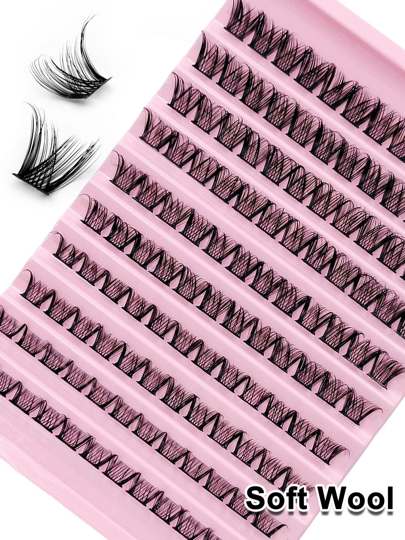Sibeuna 120 Clusters D Curl Individual Lashes 8-16mm DIY Eyelash Clusters Natural Fluffy Crossed Cluster Lash Extensions