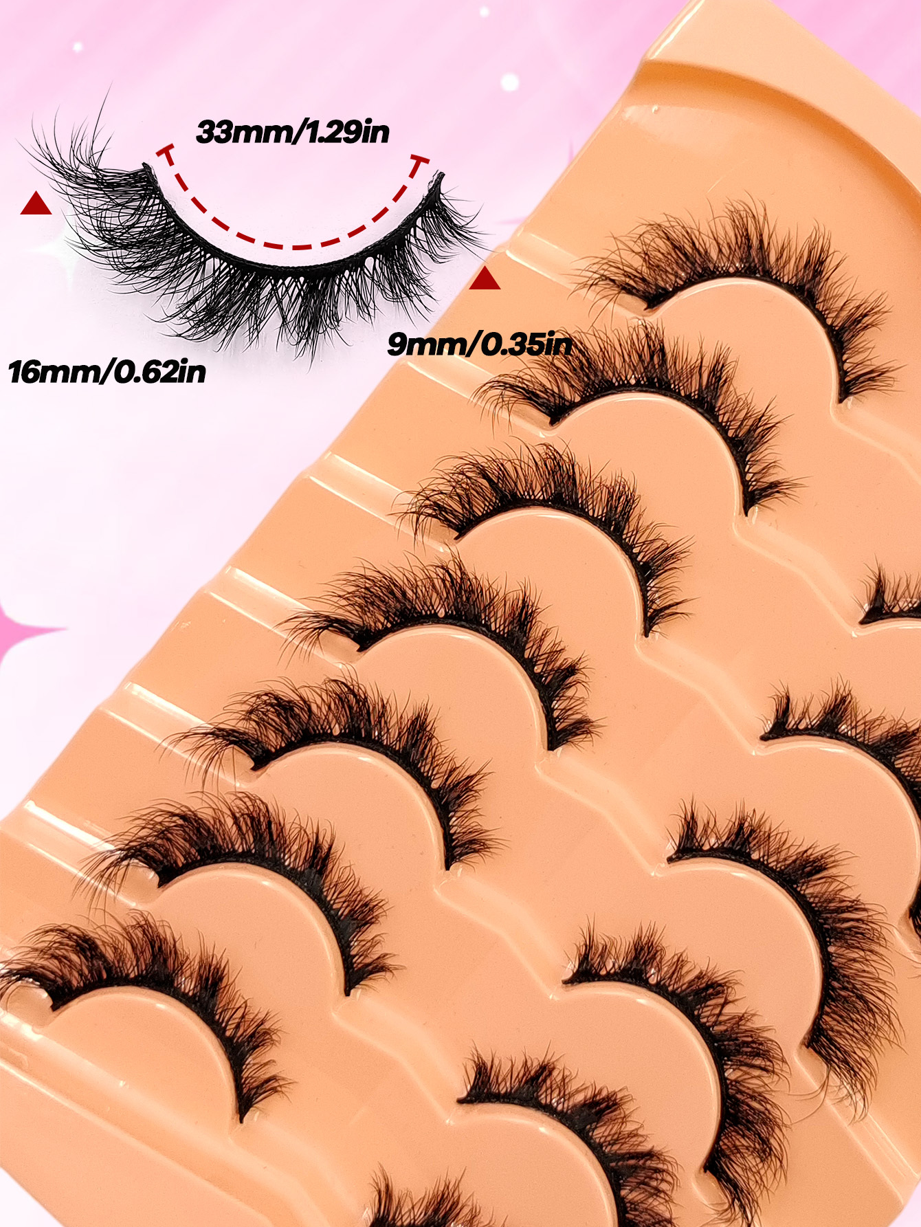 Sibeuna 7 Pairs Cat Eye Eyelashes Fox Eye Lashes Faux Mink Lashes Natural Look Fluffy Wispy Eyelashes Soft Lash Extension Makeup Tools Strip Lashes, Lashes, Eyelashes, Fake Lashes
