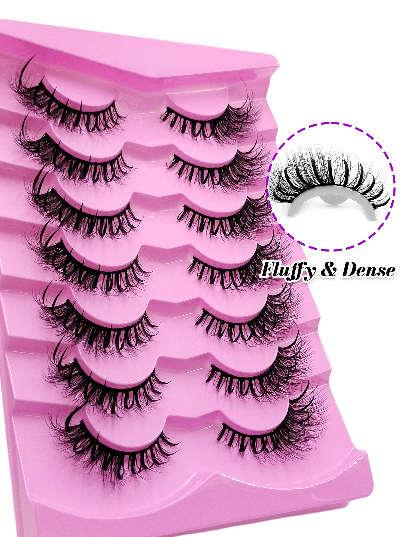Sibeuna 7 Pairs Comic Styles Lashes Spiky Lashes Dramatic Look Fluffy Soft False Eyelashes Manga Lashes Wet Look Wispy Eyelashes End Eye Elongated Lashes