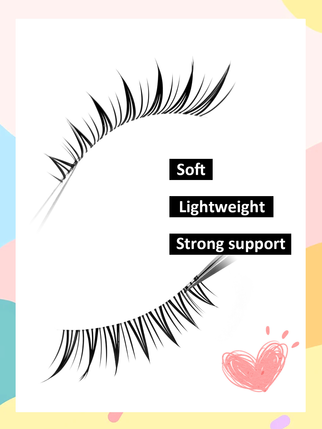 Sibeuna 5 Pairs Fox Eye Lashes Japanese/Korean Style Transparent Stem Idol Group Pointed Tail False Eyelashes, One-Piece Natural Hair Feeling Manga Lashes, Ultra-light Cat Eye Lashes, Suitable For Beginners Strip Lashes,Lashes,Eyelashes, Wet  Lashes