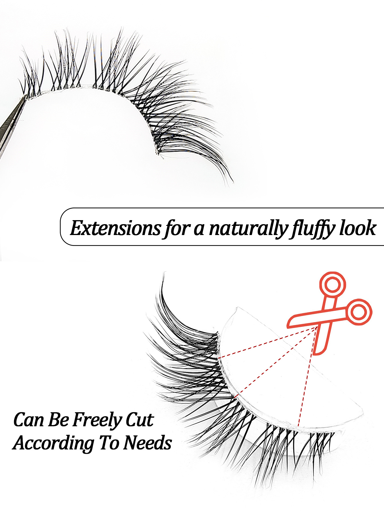 Sibeuna  5 Pairs Cat Eye False Eyelashes Natural Crisscross Eyelashes Clear Band Natural Look Wispy Lashes Eyelash Extension Makeup