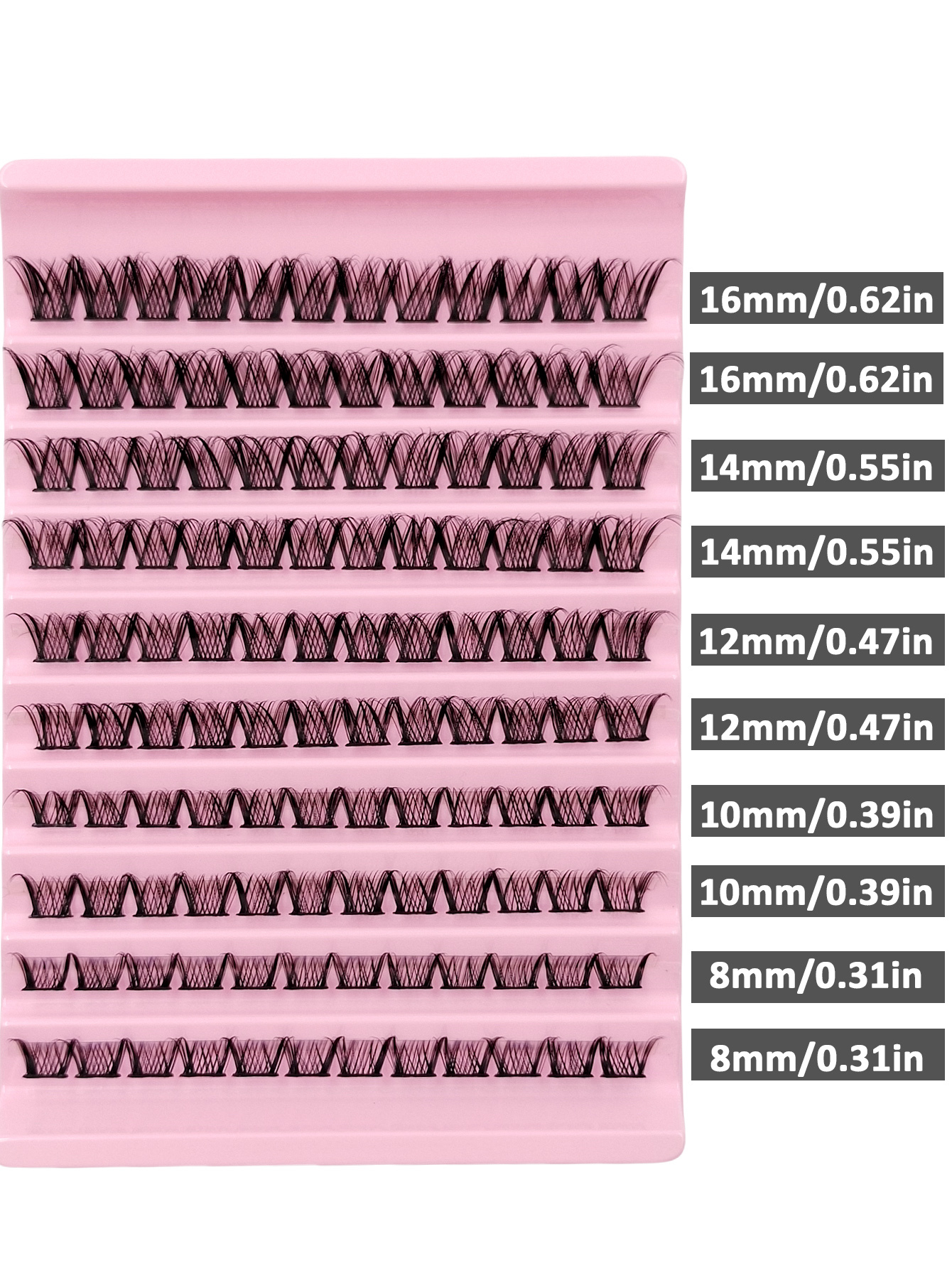 Sibeuna 120 Clusters D Curl Individual Lashes 8-16mm DIY Eyelash Clusters Natural Fluffy Crossed Cluster Lash Extensions