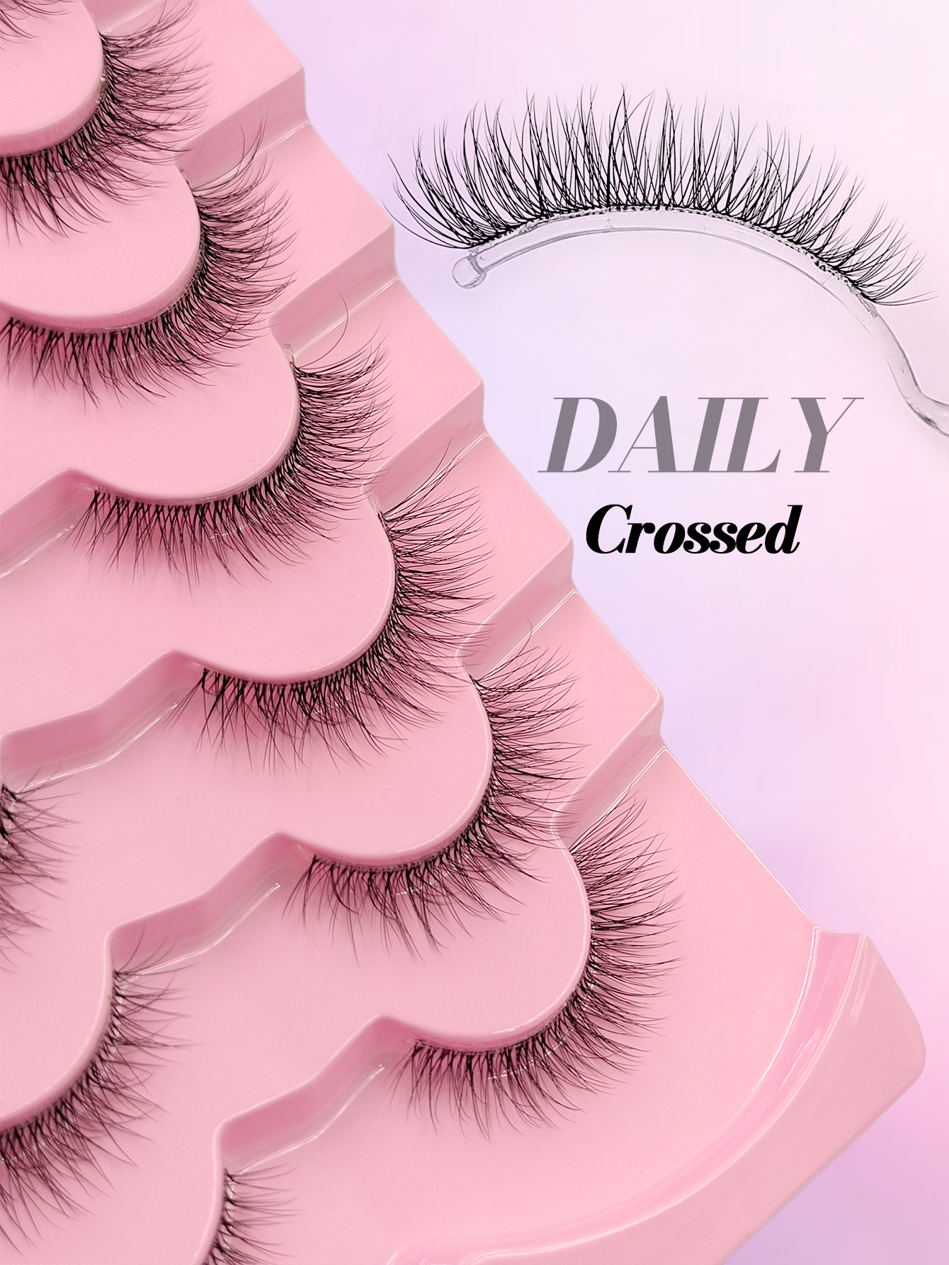 Sibeuna New 7 Pairs Natural Lashes Fluffy Wispy Faux Mink Lashes Soft Lashes Clear Band Daily Eyelashes, Suitable For Travel，Vocation，Beach，Party