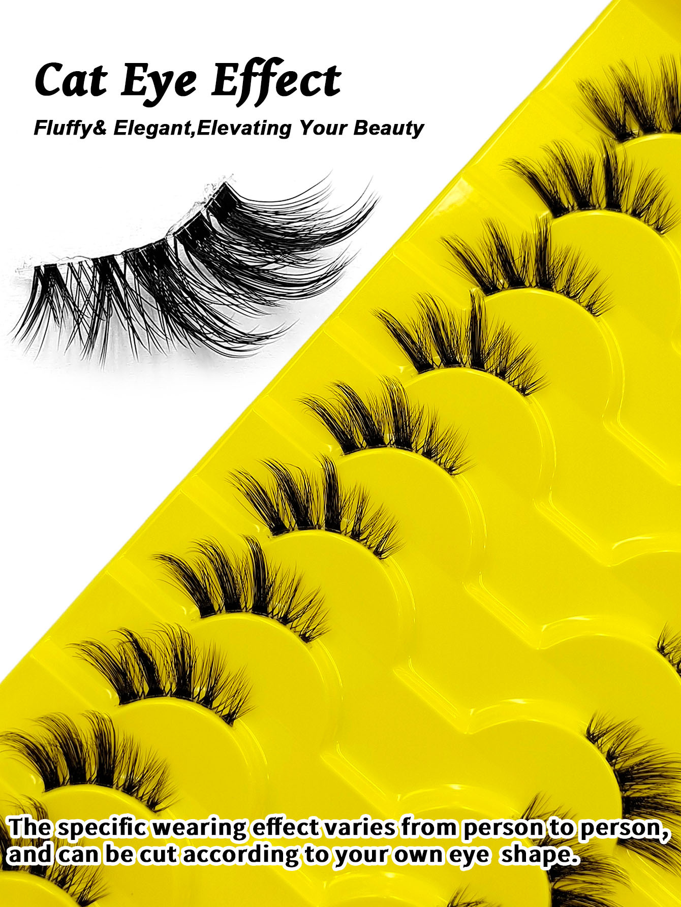 Sibeuna 10 Pairs Half Lashes Fox Eyes Eyelashes Fluffy Wispy Lashes Corner False Eyelashes Clear Band Faux Mink Eyelashes Soft Natural Look Lashes Suitable For Beginner, Party, Holiday Travel,Portable Eye Makeup
