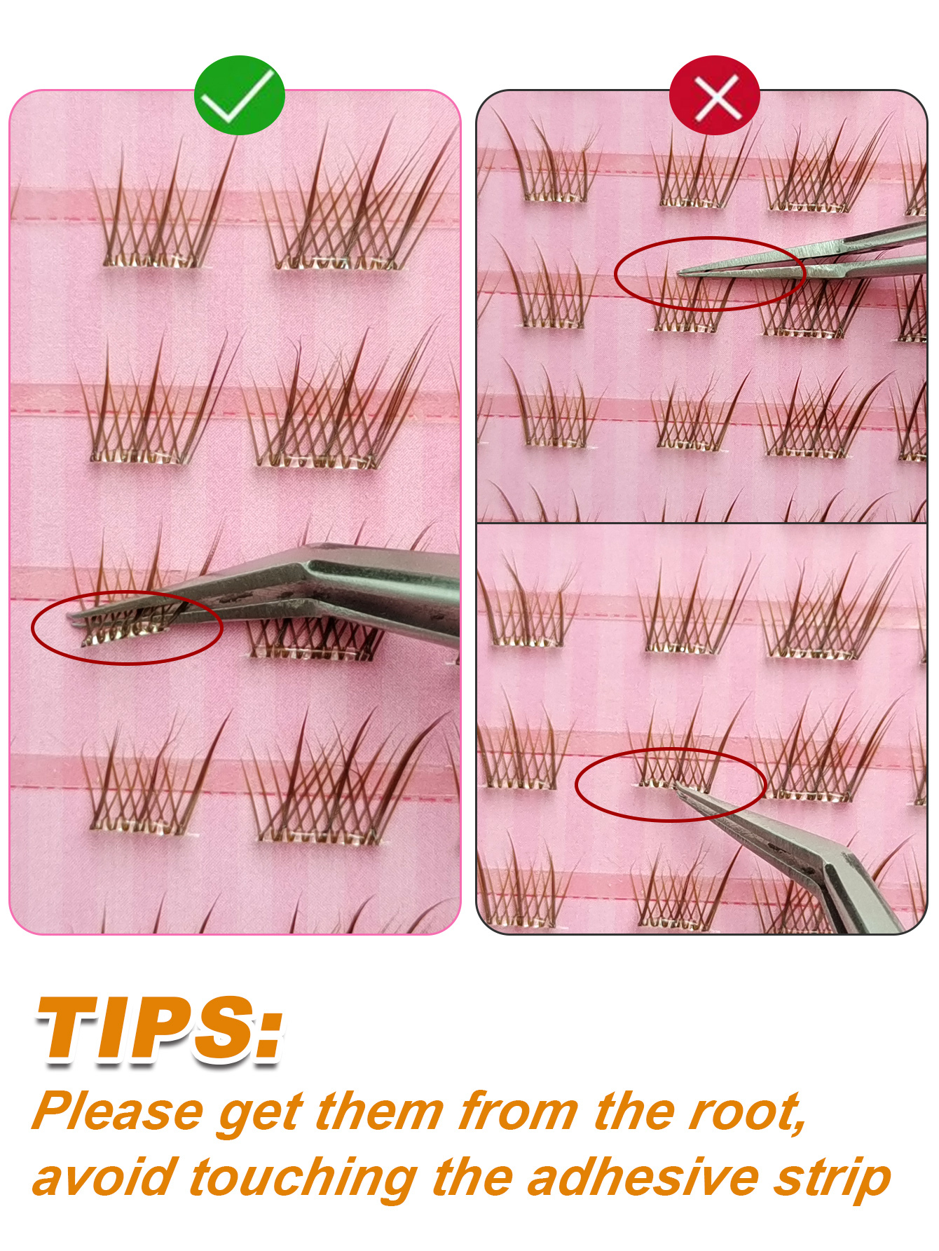 Sibeuna 60Pcs Brown No Glue Needed Eyelashes C Curl Fox Eye Lashes End Eye Elongated Self Adhesive Eyelash Fox Style DIY Lashes Natural and Realistic False Eyelashes With Segmented Design Large Capacity Eyelash With Upward-Angled