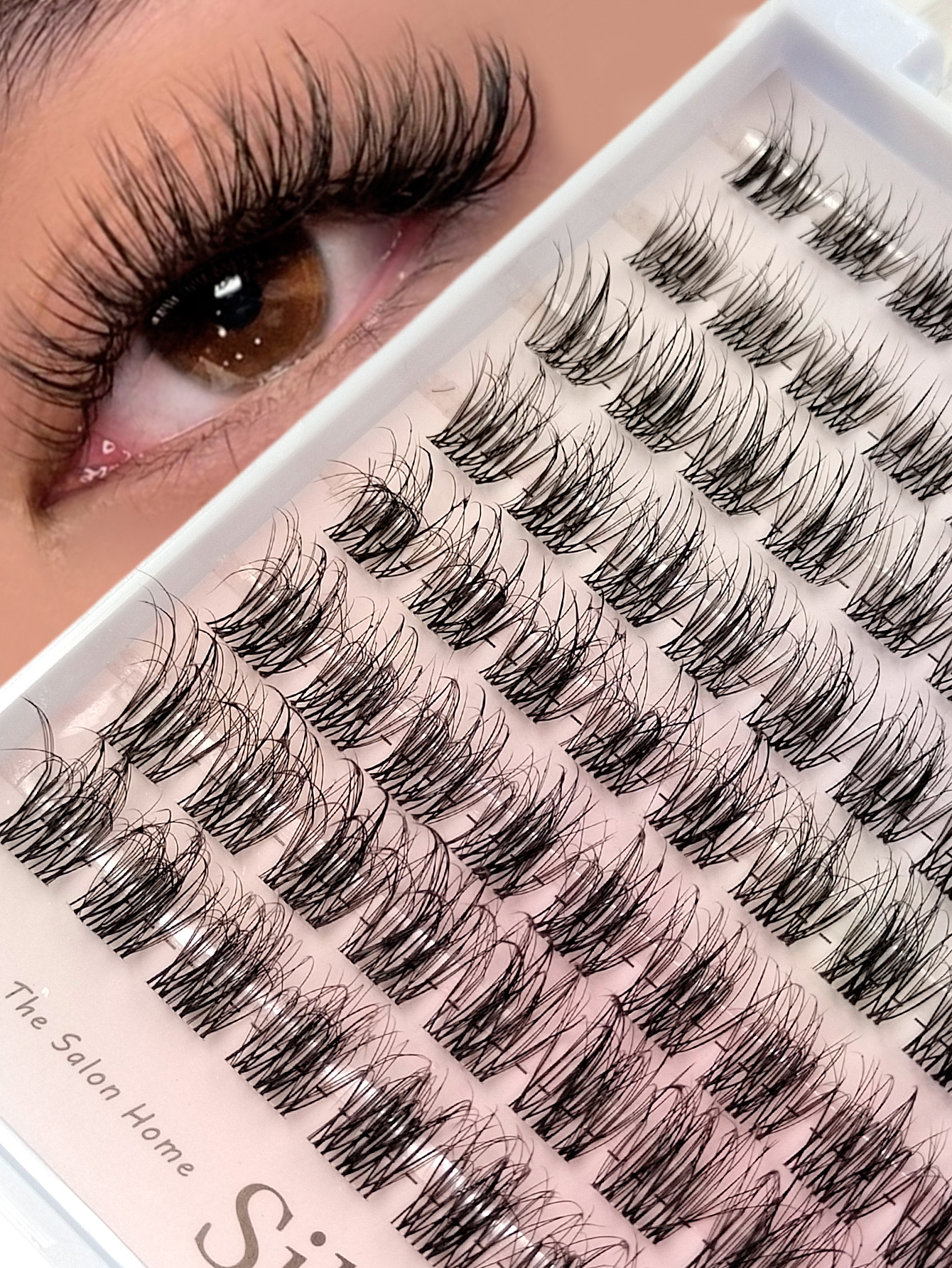 Sibeuna 96PCS Fluffy Lashes Natural Look Wispy Lashes D Curl Clusters Lashes Messy And Charming Lashes Travel Essentials Suitable For Beginners