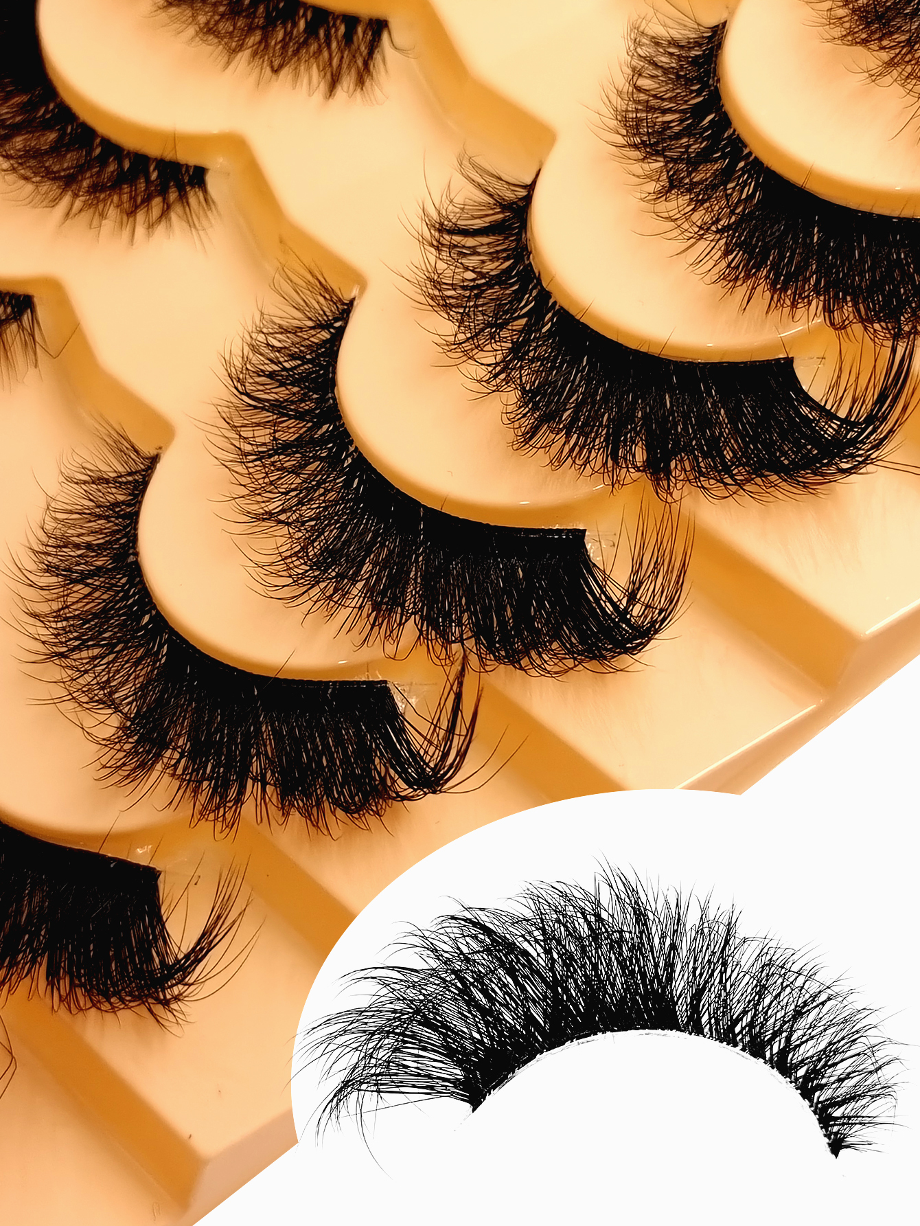 Sibeuna 7 Pairs Luxury Fluffy Thick False Eyelashes Dramatic Messy Faux Mink Reusable Soft Comfortable Strip Eyelashes,Full Strip Lashes