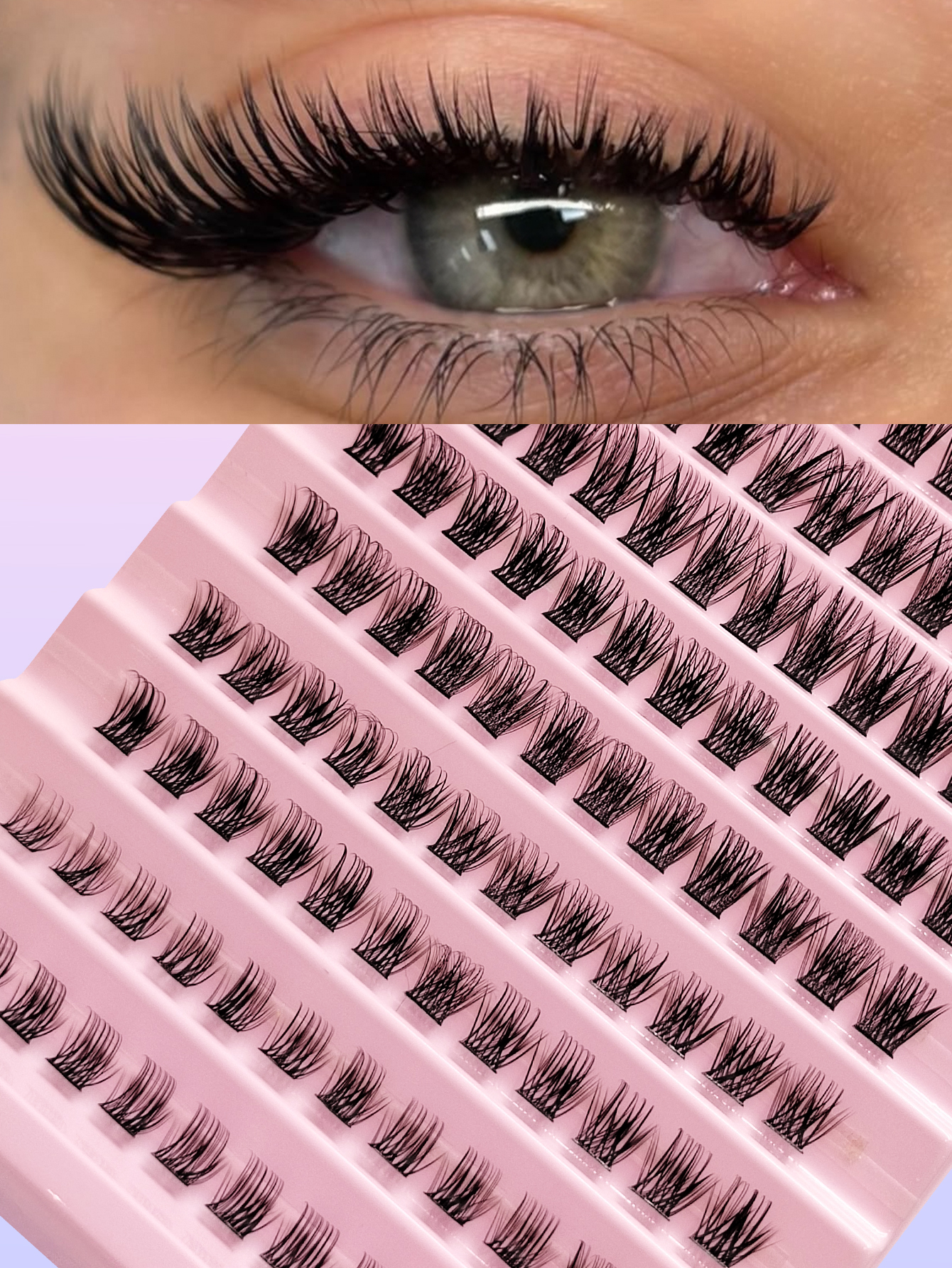 Sibeuna 120 Pcs D Curl Mixed Length 8-16mm Fluffy Light Natural Eyelashes DIY Eyelashes Can Be Reused Makeup, Eyelash Clusters, Single False Eyelashes