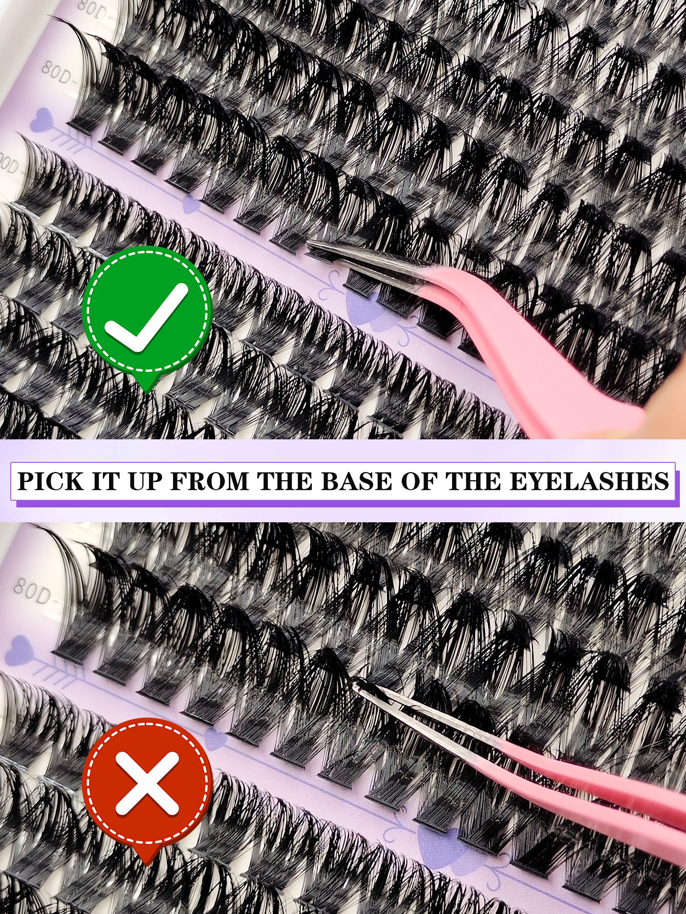 Sibeuna  646 Pcs D Curl Bottom Lashes+Spikes Lashes +40D+60D+80D+100D Suitable For Makeup, Eyelash Extension, DIY Lashes, DIY Eyelash Extension At Home