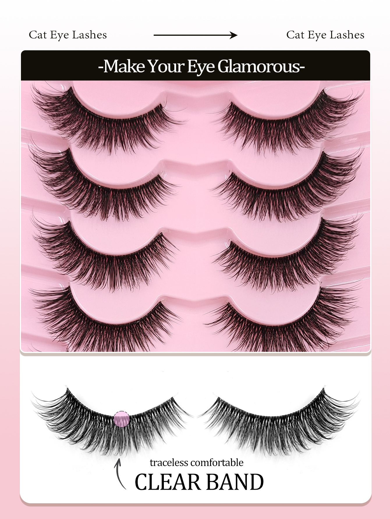 Sibeuna7 Pairs Transparent Delicate Natural False Eyelashes - Reusable, Lightweight & Comfortable, Soft &Wispy, Create Charming Eye Makeup - Perfect For Daily Wear, Eyelash Strips, Eyelashes, False Eyelash