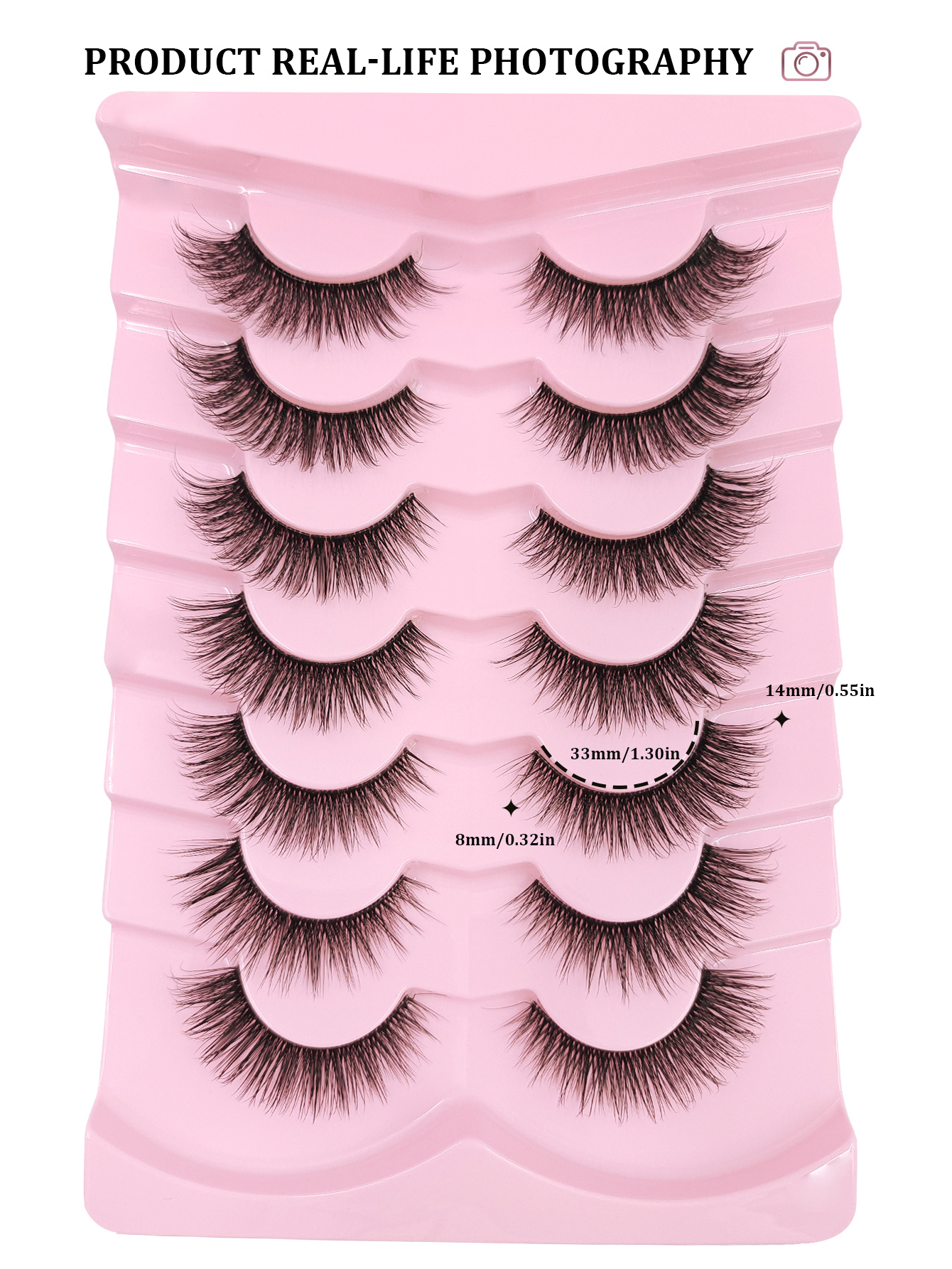 Sibeuna7 Pairs Transparent Delicate Natural False Eyelashes - Reusable, Lightweight & Comfortable, Soft &Wispy, Create Charming Eye Makeup - Perfect For Daily Wear, Eyelash Strips, Eyelashes, False Eyelash