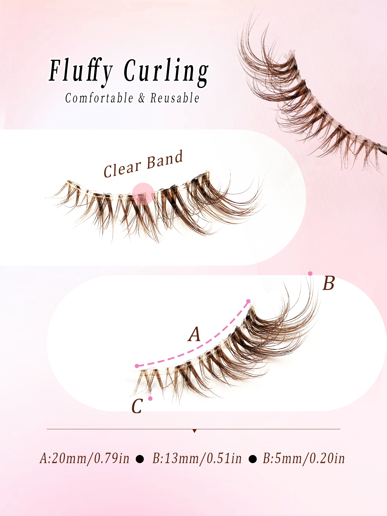 Sibeuna 7 Pairs Brown Half Lashes Soft Natural Look False Eyelashes, Cat Eye Lashes Faux Mink Lashes Makeup Extension Fake Lashes