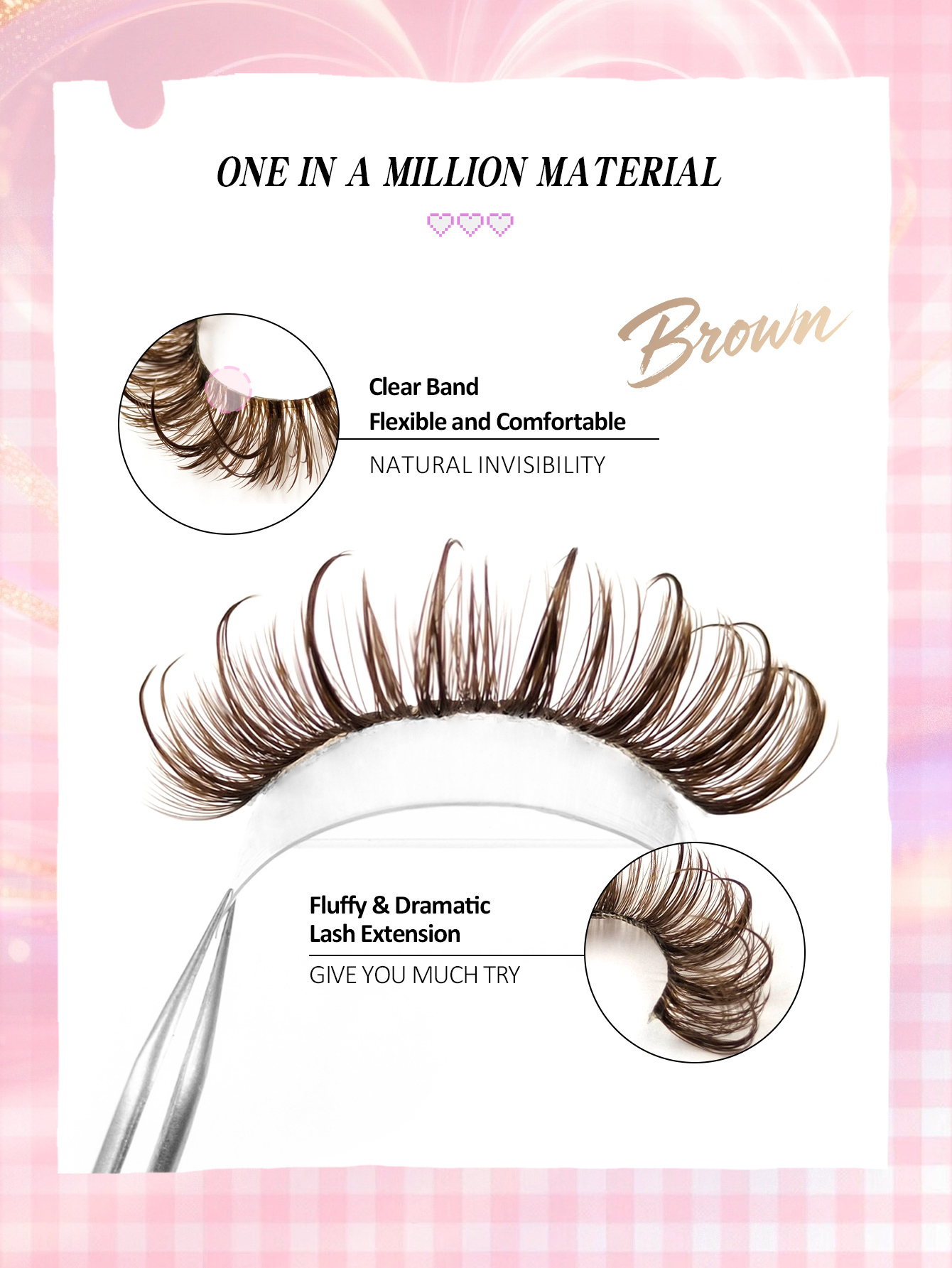 Sibeuna 7Pairs Wet Look Manga Brown Lashes Spikes Lashes Clear Band Traceless Comfortable Eyelashes 3D Fluffy Dramatic Look Volume Cat Eye lashes 15-20mm Reusable False Lashes Extensions Curly Wispy Fake Lashes Makeup Tools