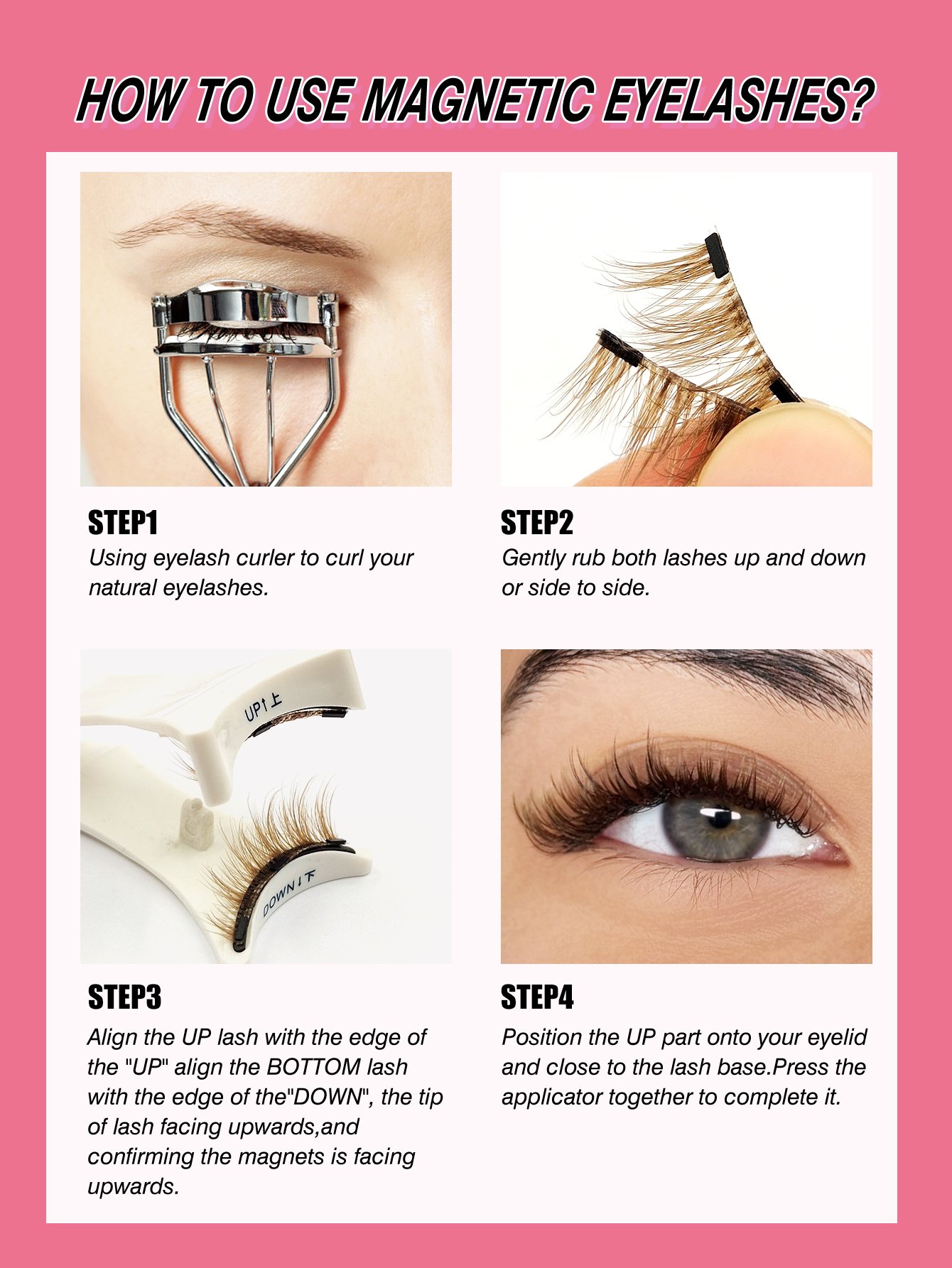 Sibeuna A Pair Of Brown Magnetic False Eyelashes, Brown Half Eyelash Model, Short Magnetic Eyelashes, Natural Cat Eye Makeup Effect Reusable, Suitable For Extending Eyelashes