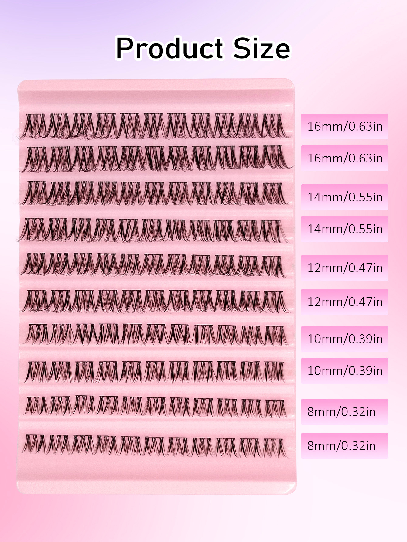 Sibeuna 110pcs D-Curl False Eyelashes, 8-16mm Fluffy Wispy Individual Lashes, Faux Mink Lashes, Reusable Lash Clusters, Lash Clusters, Individual False Lashes, Eyelashes, False Eyelashes