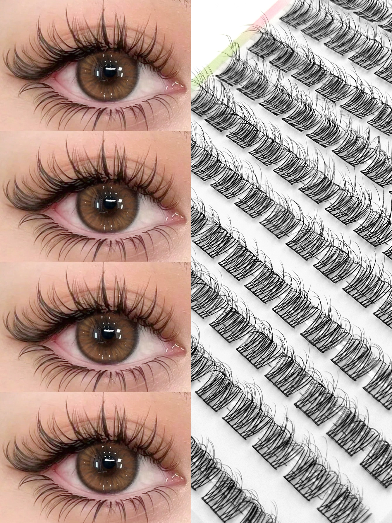 Sibeuna 120pcs 12mm Natural-Looking Criss-Cross Soft & Unique Reusable Fake Eyelashes, Suitable For Daily Wear, Music Festival Lash Clusters,Beginner friendly Eye Lash Clusters,Individual Eyelashes,Lashes,Fake Lashes