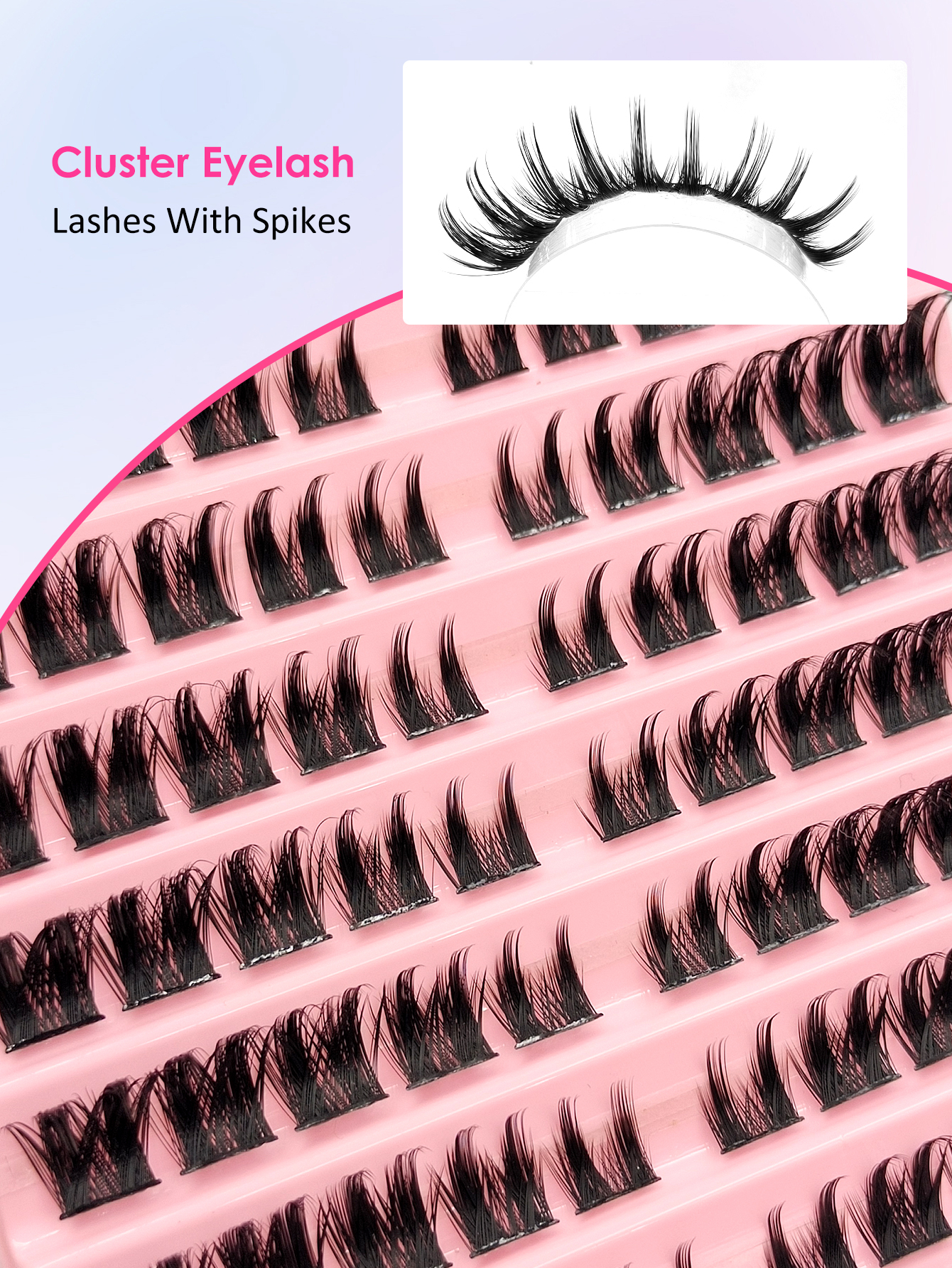 New Arrival 100pcs Volume Lash Clusters - D Curl Anime Style Fluffy False Eyelashes, 8-16mm Individual Lashes Extension Set for Makeup