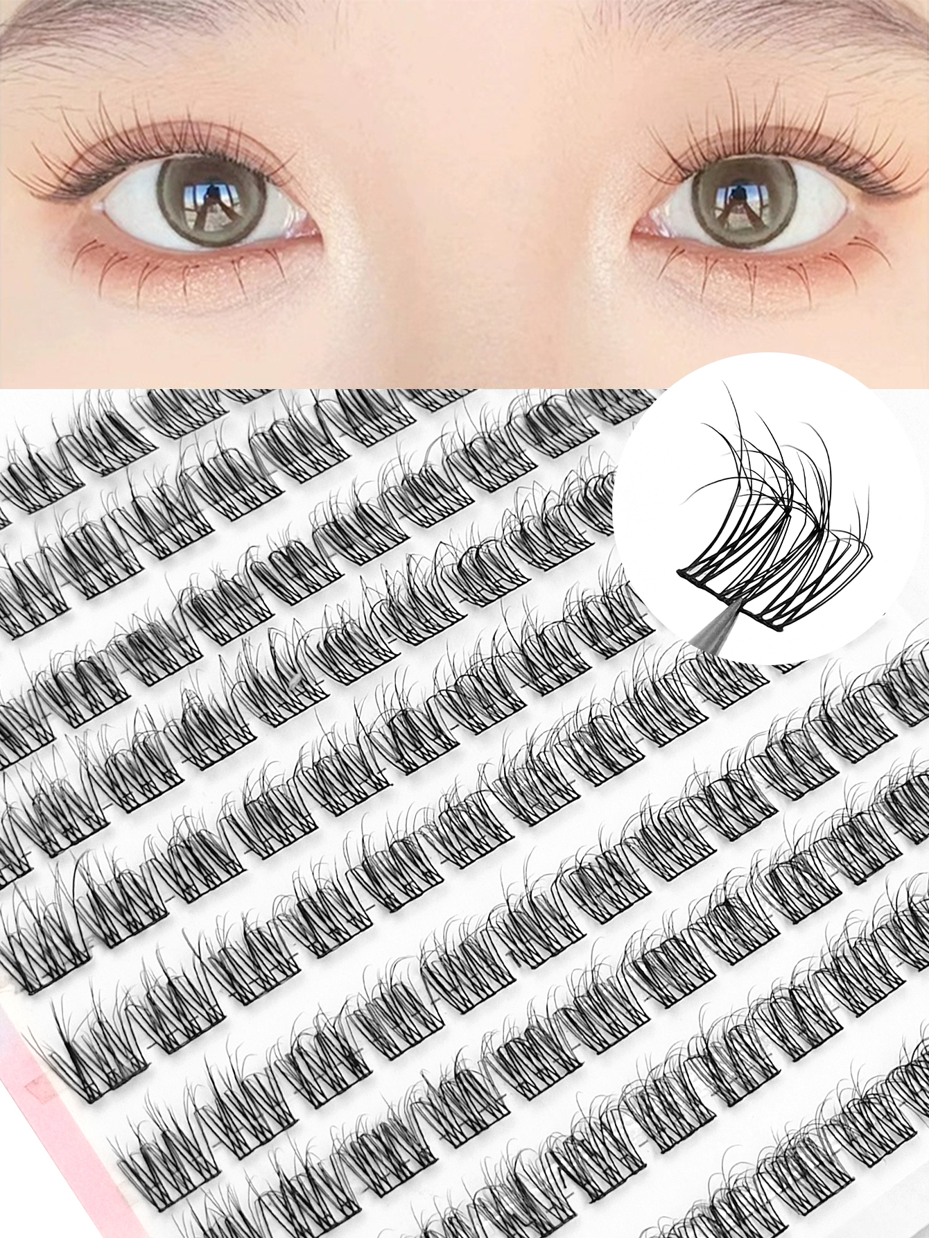 Sibeuna 120pcs 12mm Natural-Looking Criss-Cross Soft & Unique Reusable Fake Eyelashes, Suitable For Daily Wear, Music Festival Lash Clusters,Beginner friendly Eye Lash Clusters,Individual Eyelashes,Lashes,Fake Lashes