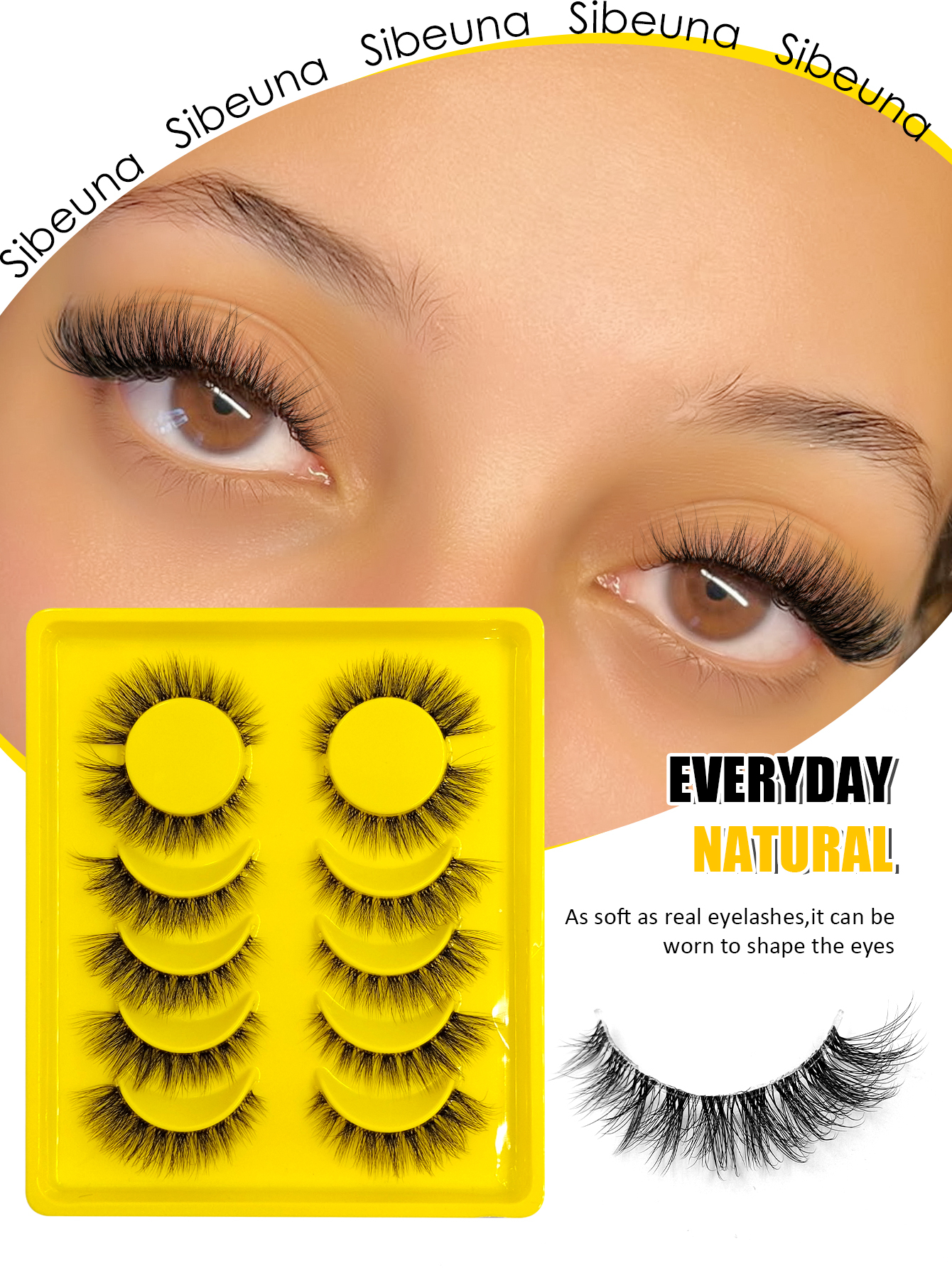 Sibeuna 6 Pairs Wispy Fluffy Fox-Eye False Eyelashes Create Natural Cross-eyed Lash Effect. They are Lightweight and Comfortable, Allowing For Multiple Uses and are Suitable for Everyday Party Looks.