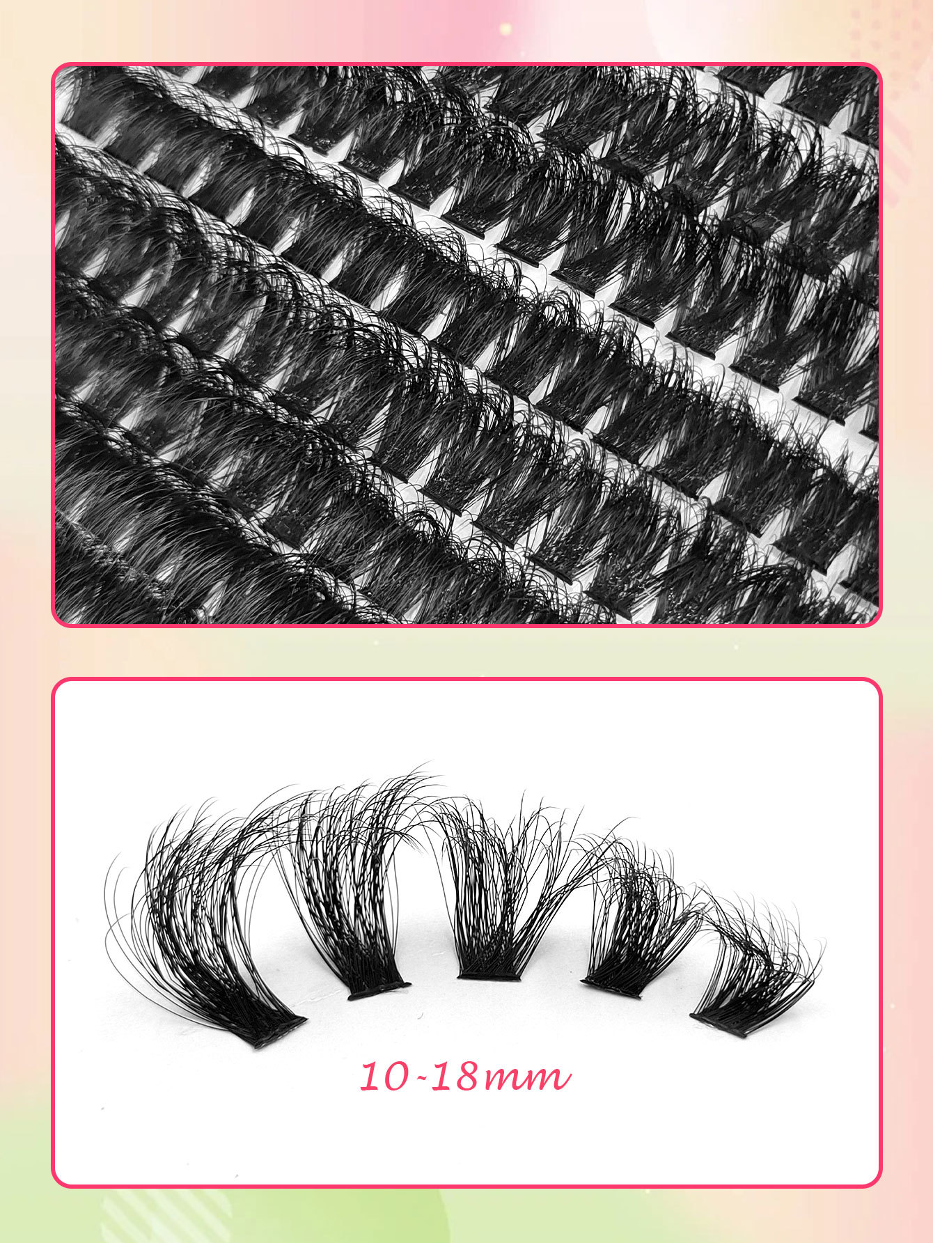 Sibeuna 160pcs Fluffy 100D Natural Look Lash Clusters DIY False Eyelashes Extensions 10-18mm Mixed Length Soft Dramatic Wispy Lashes