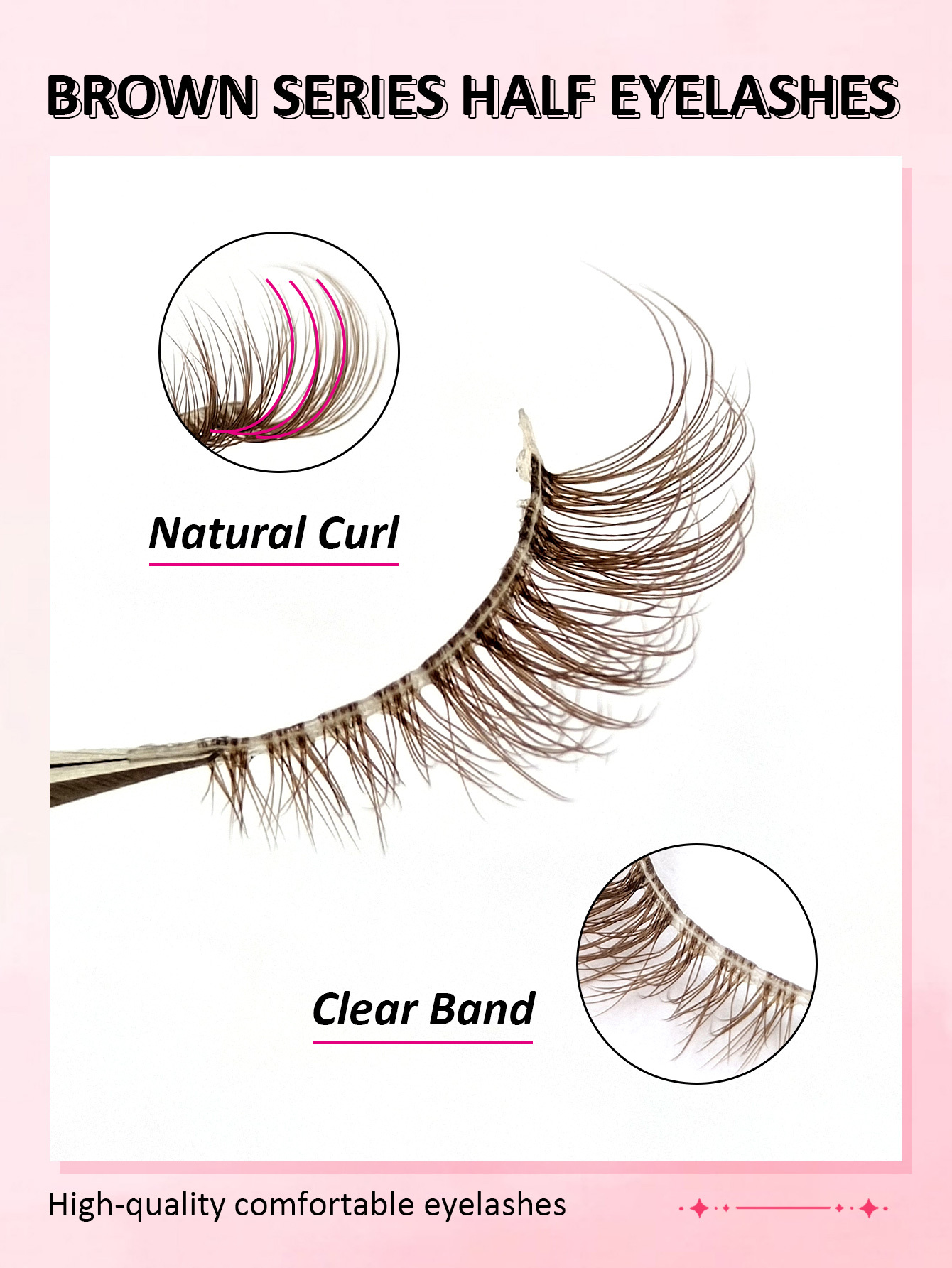 Sibeuna 7 Pairs Of Brown Half Eyelash Eye False Eyelashes, Natural Cat Eye Eyelashes Makeup Tools Wispy Transparent Strip Natural Long Cat Eye Eyelashes Fluffy False Eyelashes Mini Cute Short Half Eyelashes, Suitable For Daily Wear
