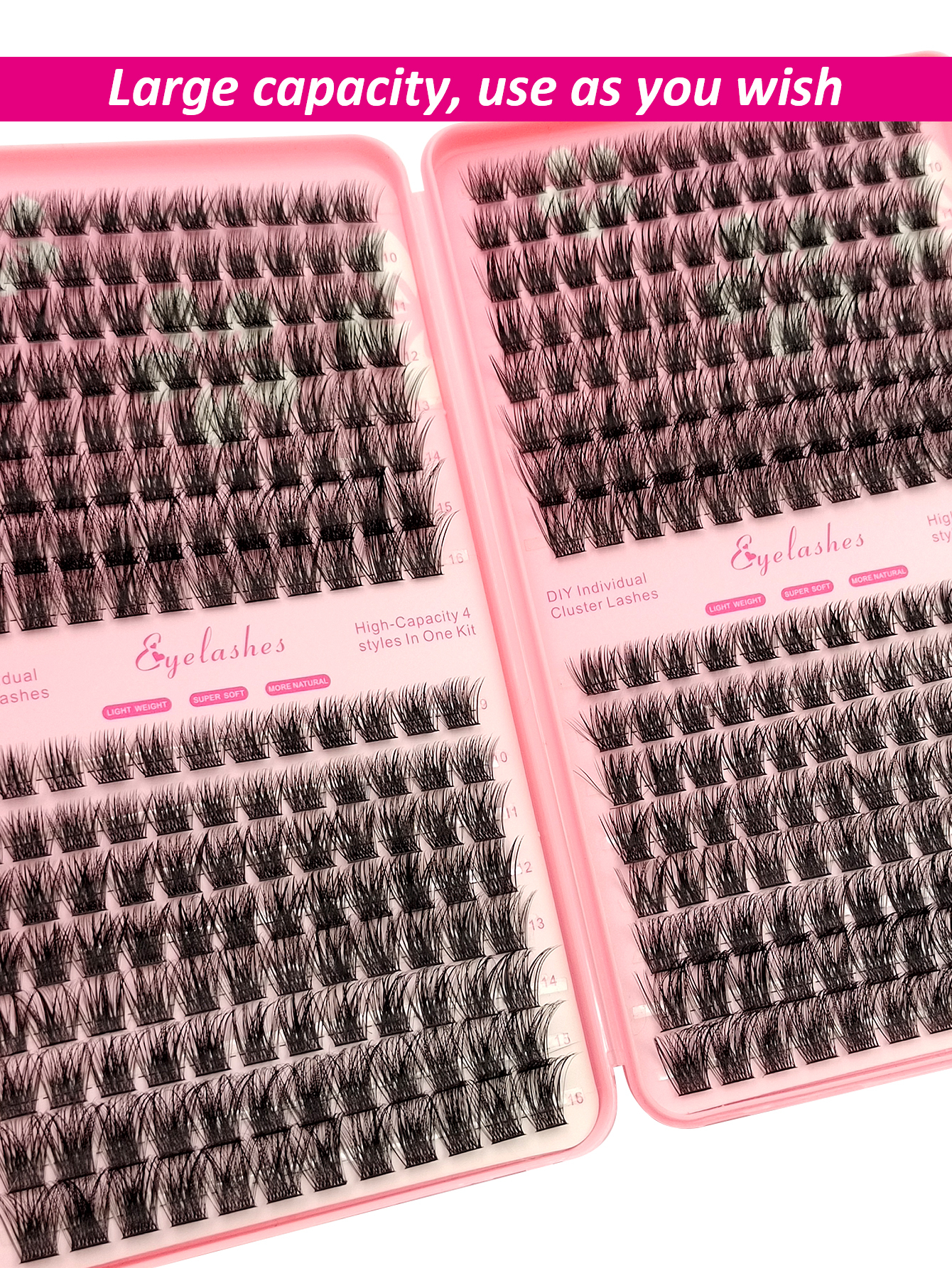 Sibeuna 384 Cluster Individual Eyelash Book D Volume Cluster Eyelash Lengthening Thickening Fluffing Eyelash Beginners DIY Eyelash At Home Self Wearing Segmented Eyelash Wispy Eyelash Bundle Eyelashes
