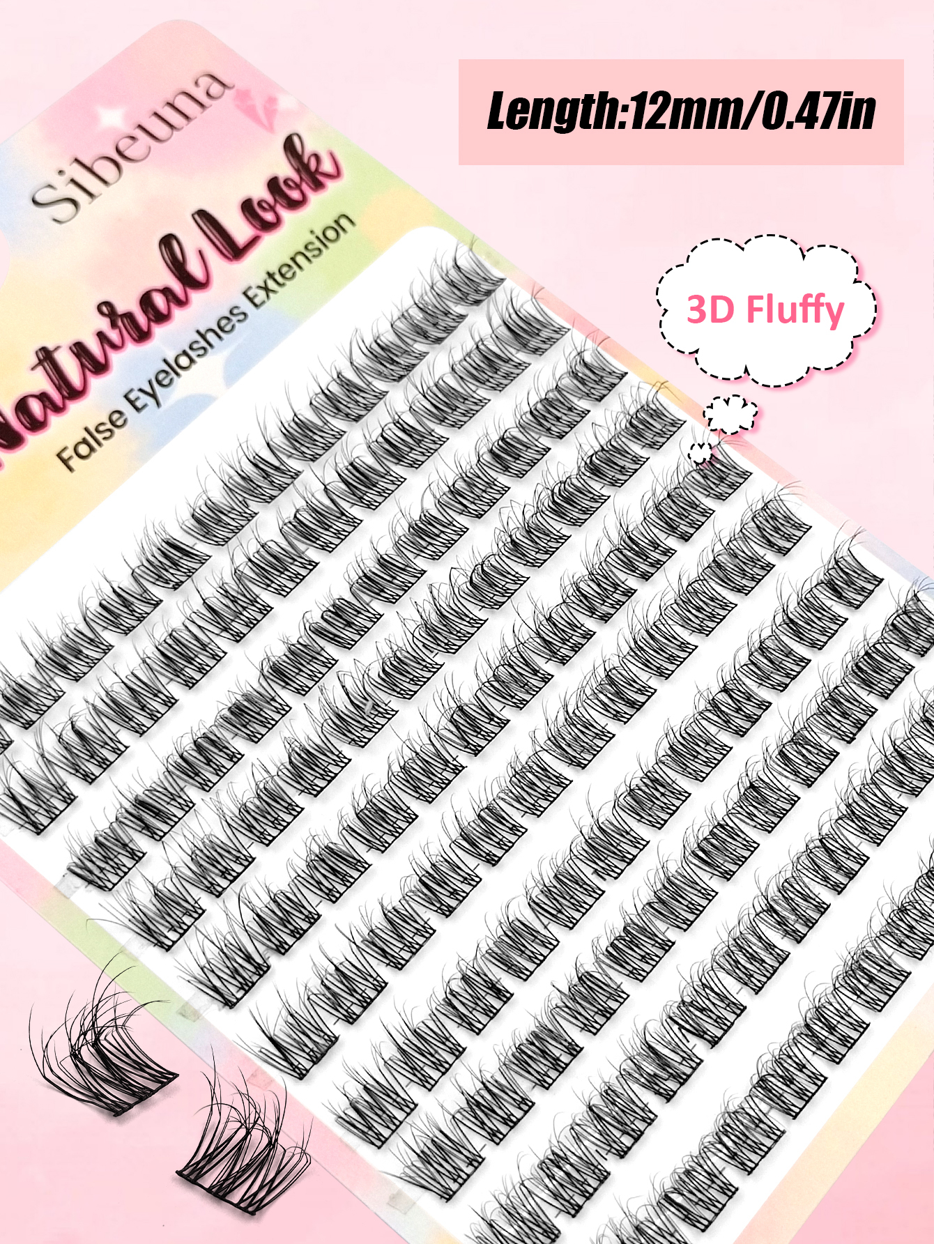 Sibeuna 120pcs 12mm Natural-Looking Criss-Cross Soft & Unique Reusable Fake Eyelashes, Suitable For Daily Wear, Music Festival Lash Clusters,Beginner friendly Eye Lash Clusters,Individual Eyelashes,Lashes,Fake Lashes