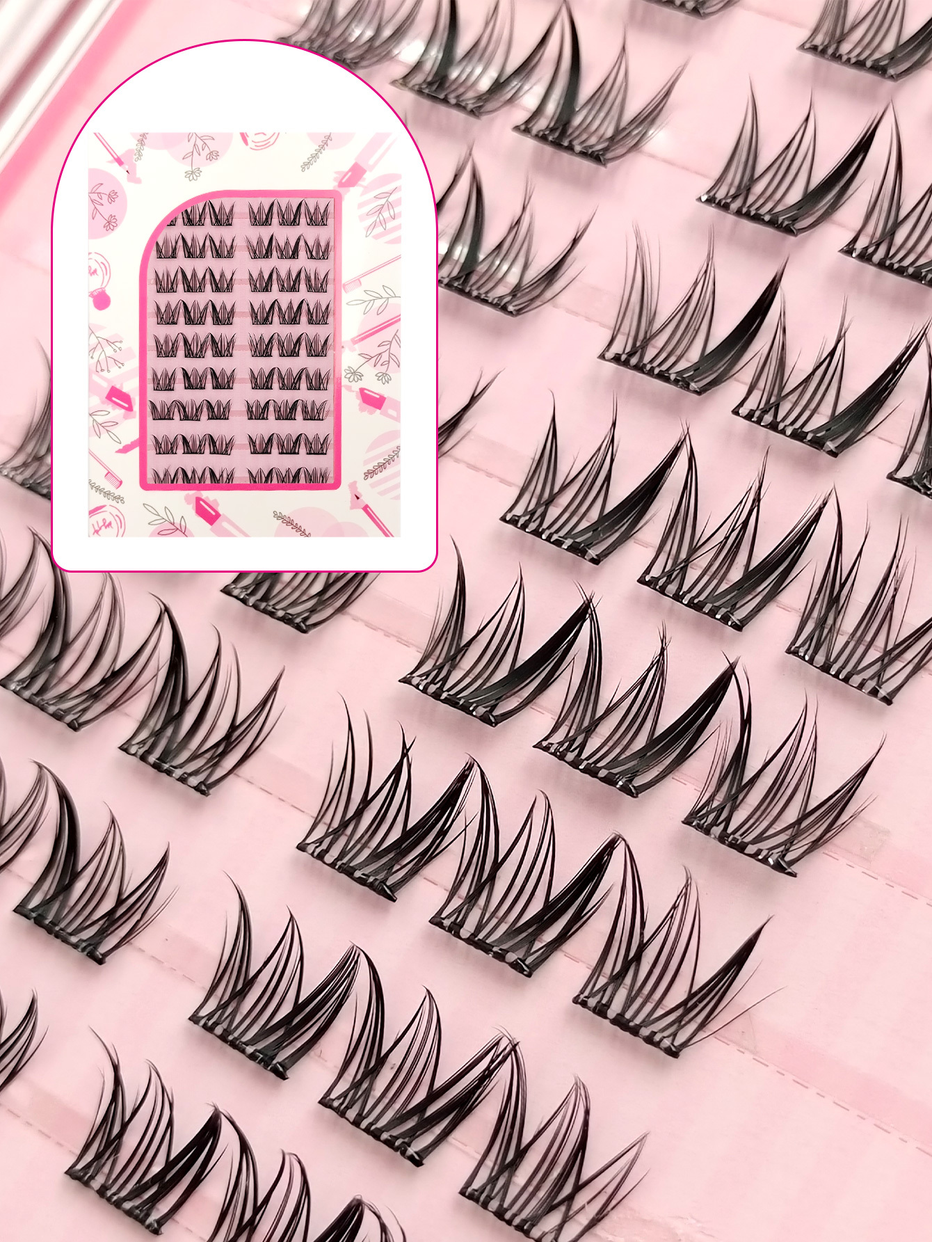 Sibeuna 60Pcs Self Adhesive Eyelash Manga Lashes Effect ,Wear No-Glue Needed Eyelash Pre Glued Lashes Eyelash Extension , C Curl Eyelash Natural Wispy Suitable for Daily Beginner Wear