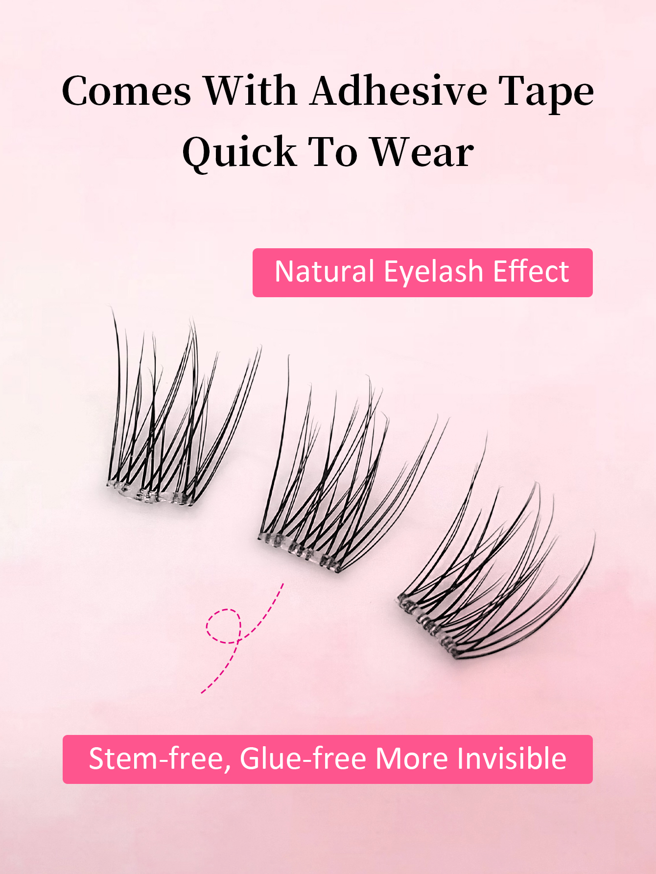 Sibeuna 120 Self Adhesive Eyelash Cluster Fluffy 12mm, No Glue Needed Fluffy Individual Eyelash Self Adhesive Pre-Glued Cluster Eyelash Natural Wispy Eyelash Extension C Curl Eyelash Clusters No Glue Need No Remove