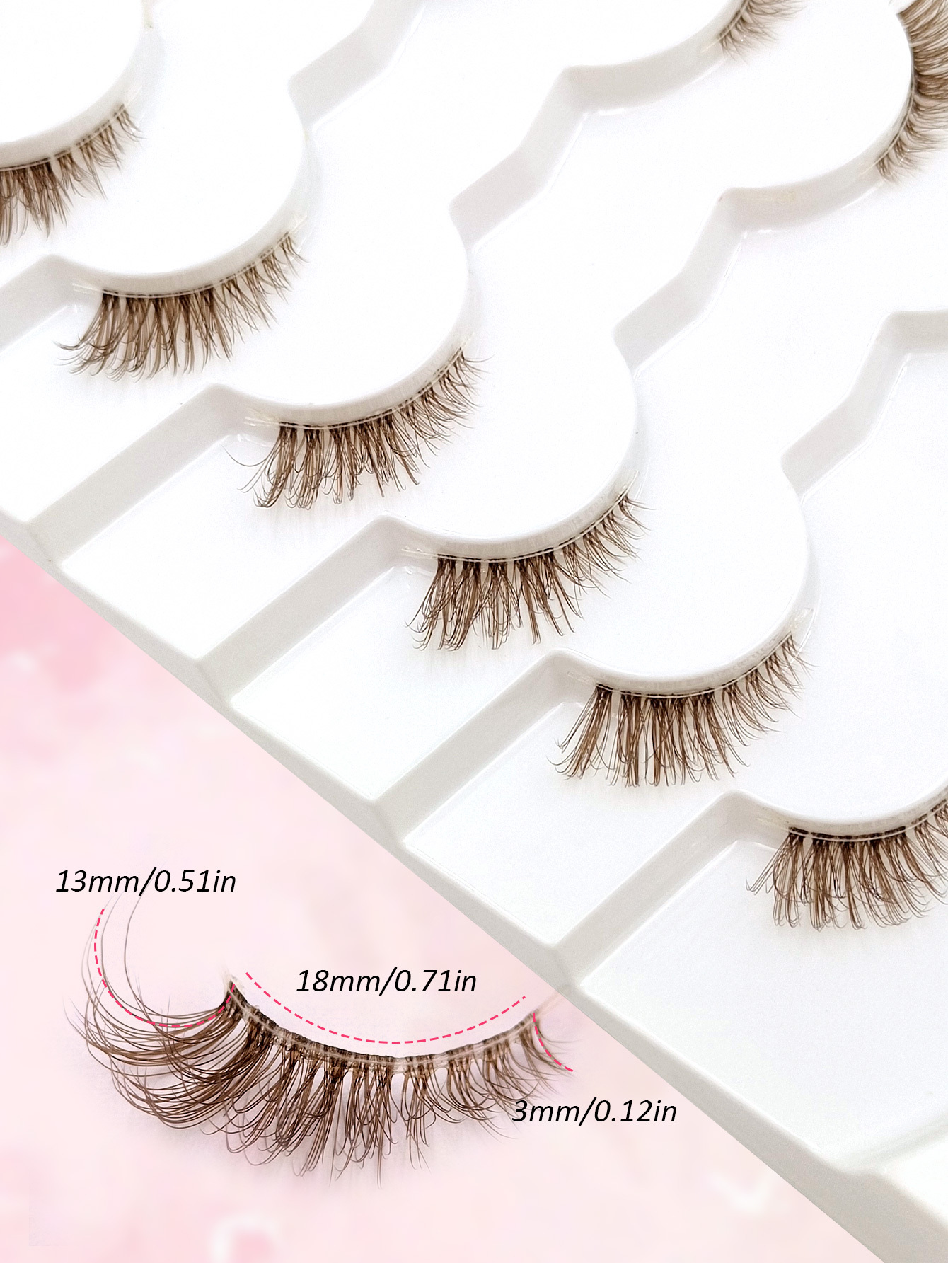 Sibeuna 7 Pairs Of Brown Half Eyelash Eye False Eyelashes, Natural Cat Eye Eyelashes Makeup Tools Wispy Transparent Strip Natural Long Cat Eye Eyelashes Fluffy False Eyelashes Mini Cute Short Half Eyelashes, Suitable For Daily Wear