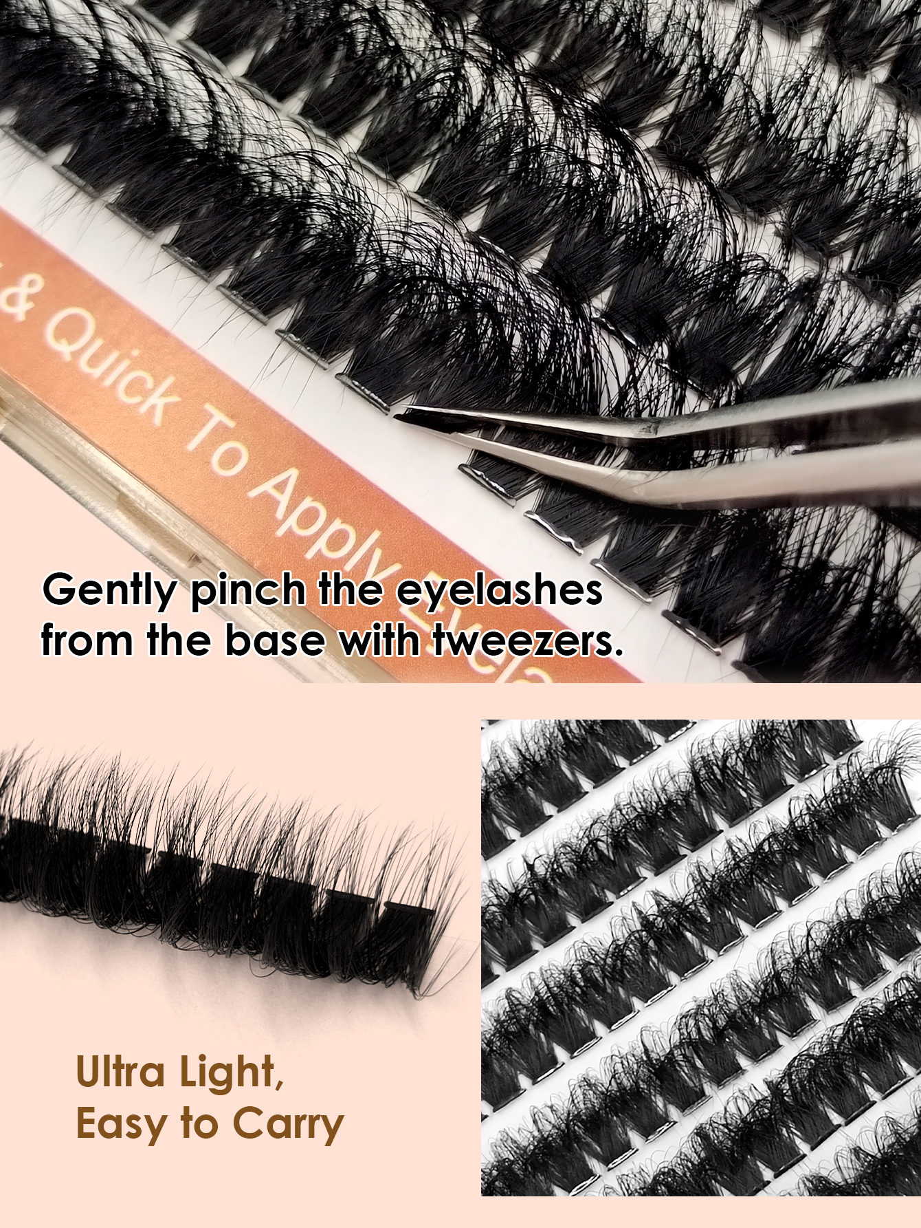 Sibeuna 160pcs Fluffy 80D 0.05mm Thin Soft Cluster Lashes Extensions ,12-18mm D Curl Individual False Eyelashes Thick Eyelash Effect Lightweight , DIY At Home Self Application Eyelash Extensions