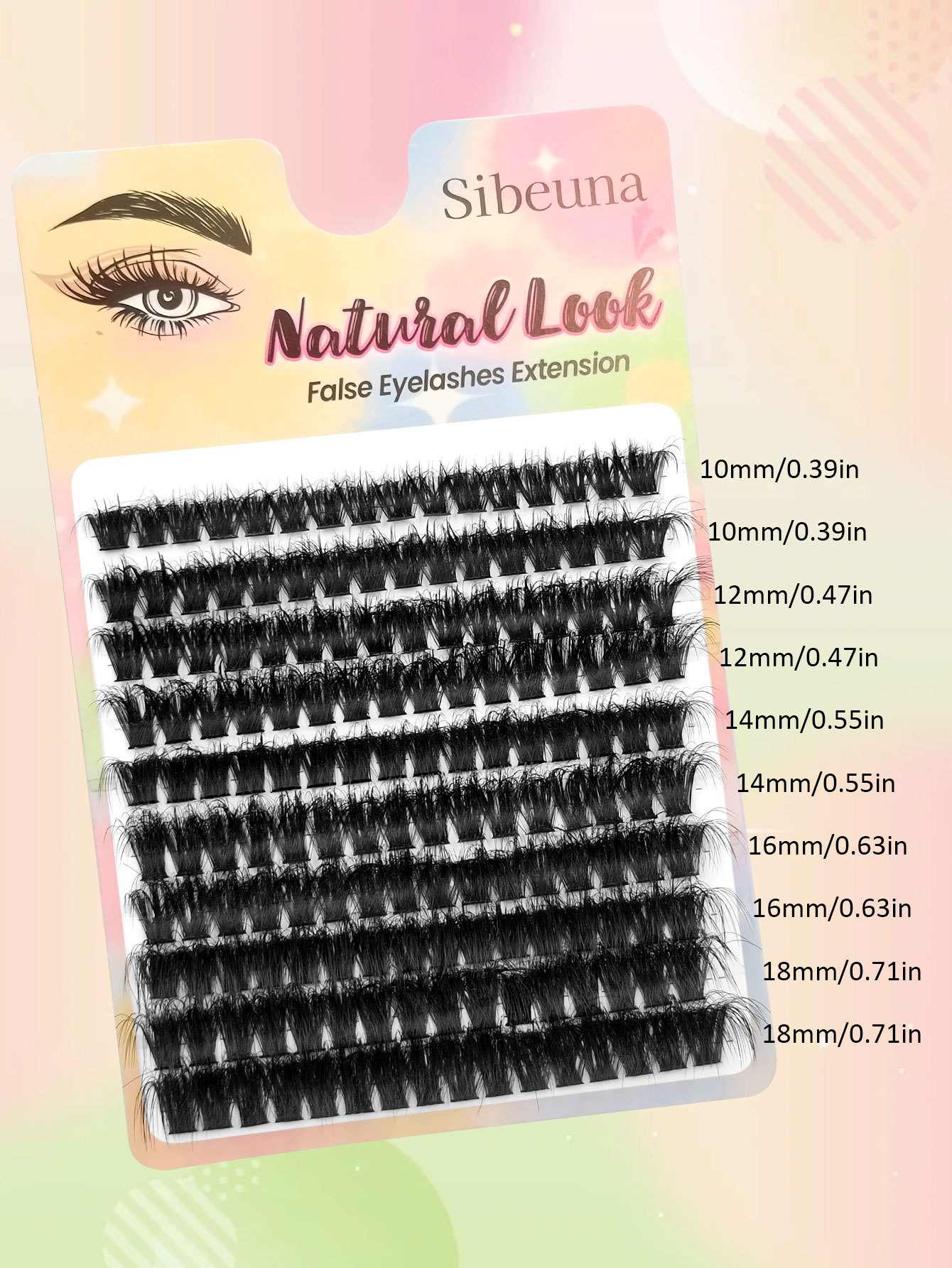 Sibeuna 160pcs Fluffy 100D Natural Look Lash Clusters DIY False Eyelashes Extensions 10-18mm Mixed Length Soft Dramatic Wispy Lashes