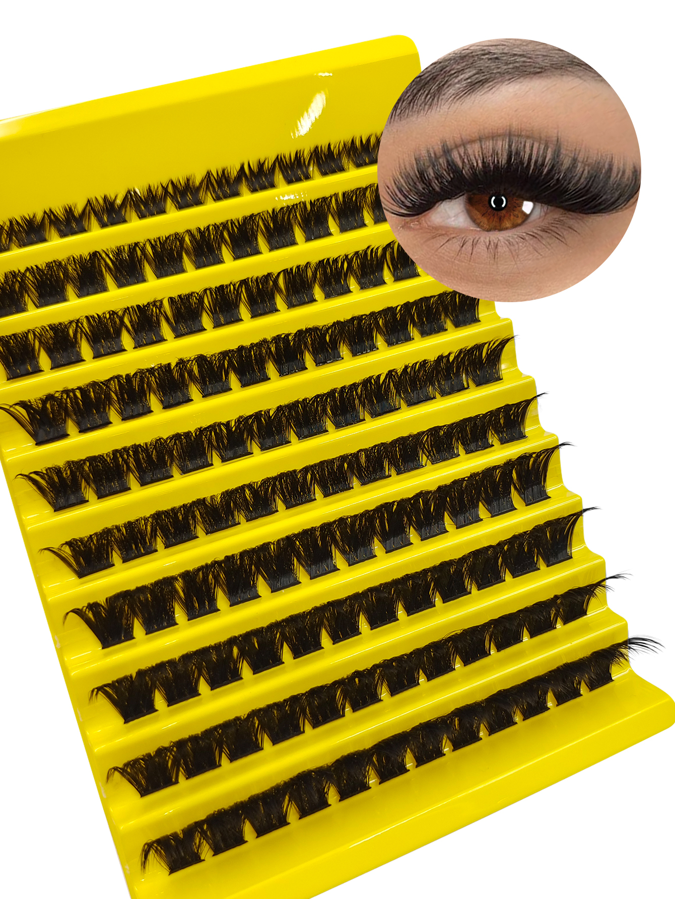 Sibeuna 120pcs D Curl 160D Dramatic Lash Clusters Kit - Thick Fluffy DIY Individual Eyelash Extensions with Tweezers, Volume False Eyelashes Segmented Bundles