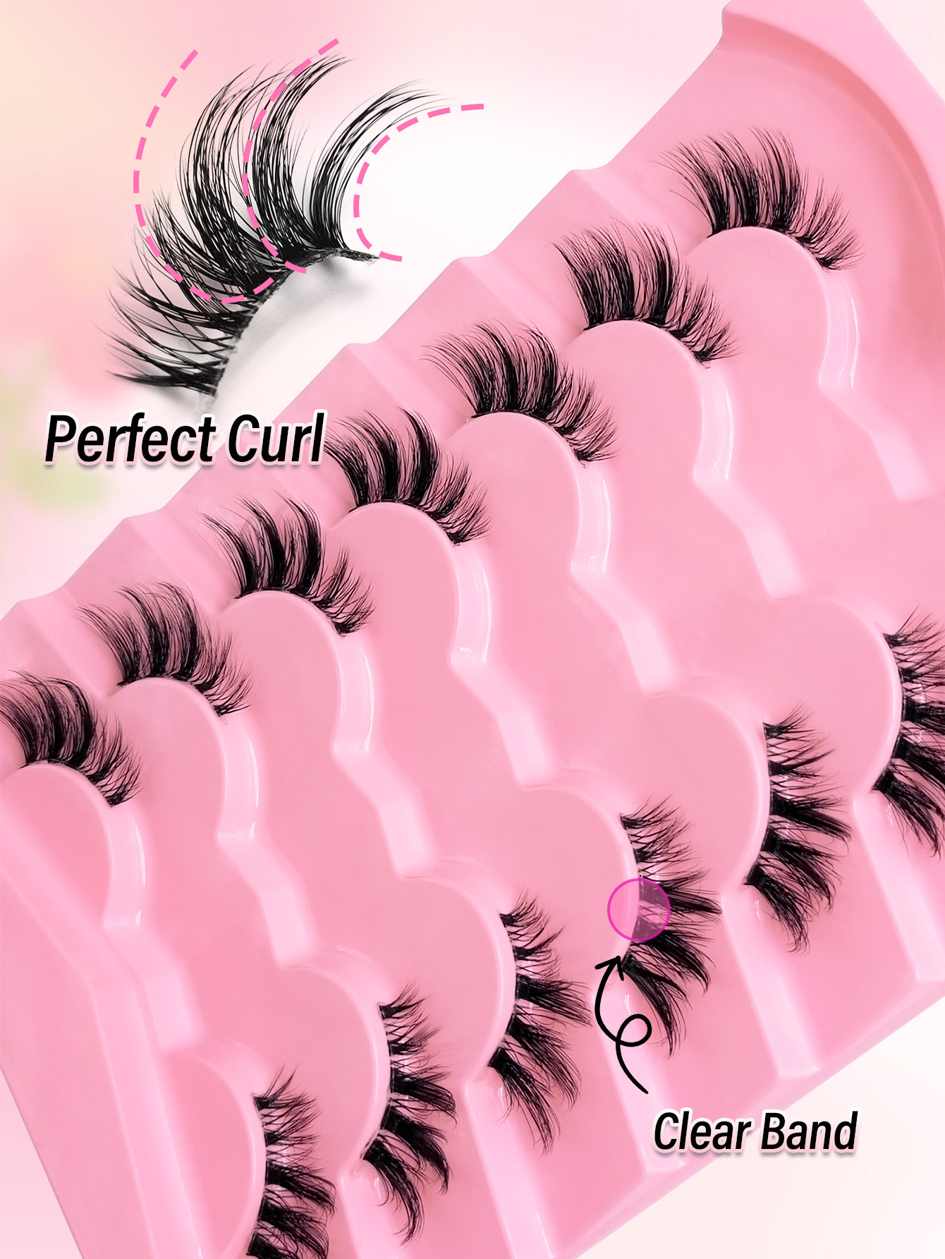 Sibeuna 7 Pairs Half Eye Style Lashes Tail Elongated Eyelashes Cat Eye Fox Eye Lashes, Elongated Outer Corner Eyelashes, Delicate Strip Lashes For Daily Reusable Use False Eyelashes, Dramatic Long Soft 3d Faux Mink Lash Extension Makeup Strip Lashes,