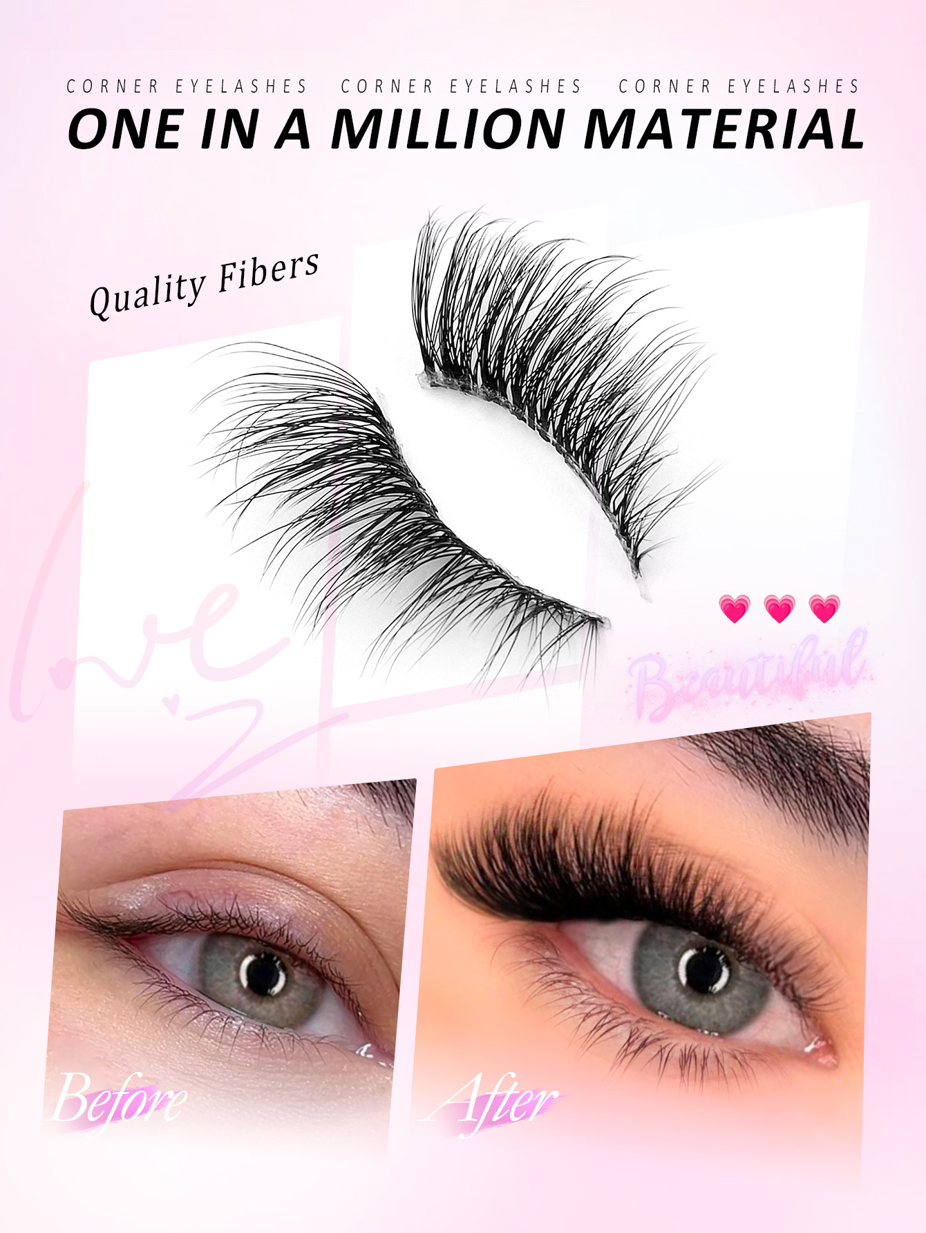 Sibeuna 7 Pairs Wispy Half Lashes Cat Eye False Eyelashes, Natural Faux Mink Lashes Soft Reusable Daily Party Makeup,Corner Eyelashes