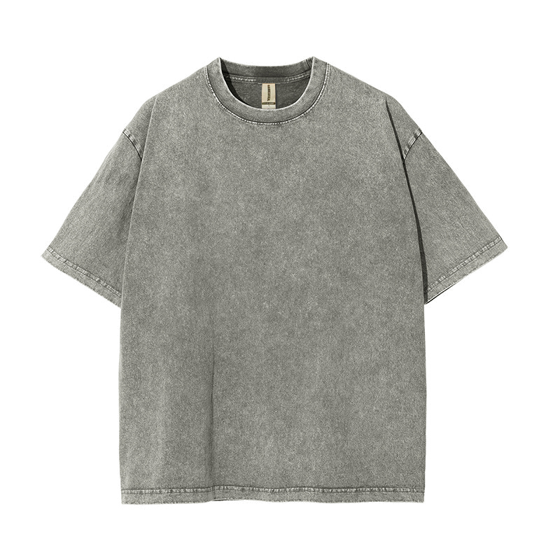250g washed old stir fried snowflake pure cotton high-quality T-shirt,MY SHOP,250g washed old stir fried snowflake pure cotton high-quality T-shirt