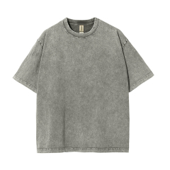 250g washed old stir fried snowflake pure cotton high-quality T-shirt,MY SHOP,250g washed old stir fried snowflake pure cotton high-quality T-shirt