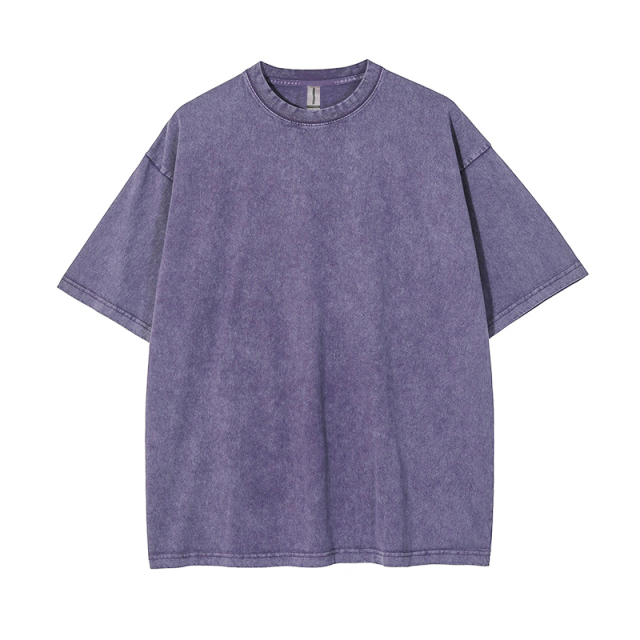 250g washed old stir fried snowflake pure cotton high-quality T-shirt,MY SHOP,250g washed old stir fried snowflake pure cotton high-quality T-shirt