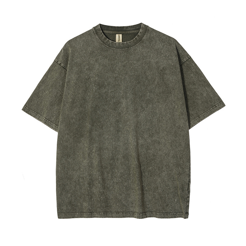 250g washed old stir fried snowflake pure cotton high-quality T-shirt,MY SHOP,250g washed old stir fried snowflake pure cotton high-quality T-shirt