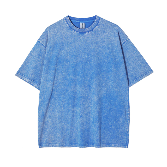 250g washed old stir fried snowflake pure cotton high-quality T-shirt,MY SHOP,250g washed old stir fried snowflake pure cotton high-quality T-shirt