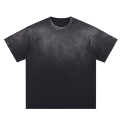 270g washed spray horse chestnut pure cotton T-shirt,MY SHOP,270g washed spray horse chestnut pure cotton T-shirt