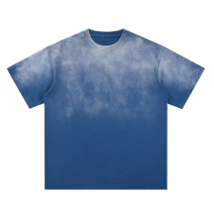 270g washed spray horse chestnut pure cotton T-shirt,MY SHOP,270g washed spray horse chestnut pure cotton T-shirt