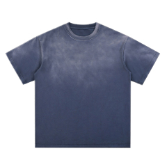 270g washed spray horse chestnut pure cotton T-shirt,MY SHOP,270g washed spray horse chestnut pure cotton T-shirt