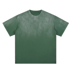 270g washed spray horse chestnut pure cotton T-shirt,MY SHOP,270g washed spray horse chestnut pure cotton T-shirt