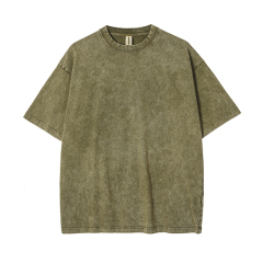 250g washed old stir fried snowflake pure cotton high-quality T-shirt,MY SHOP,250g washed old stir fried snowflake pure cotton high-quality T-shirt