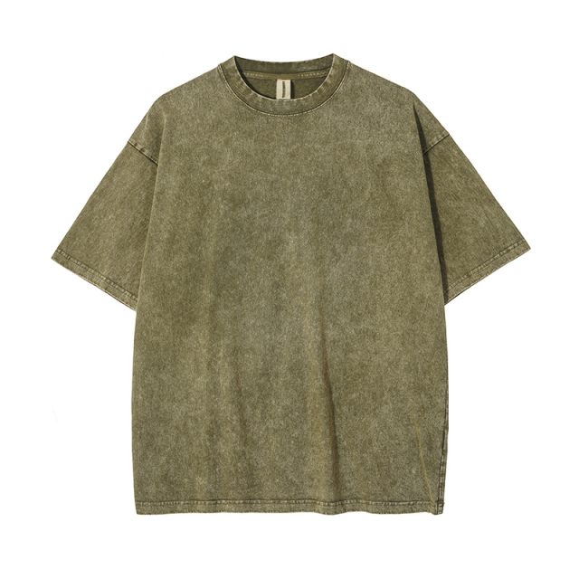 250g washed old stir fried snowflake pure cotton high-quality T-shirt,MY SHOP,250g washed old stir fried snowflake pure cotton high-quality T-shirt