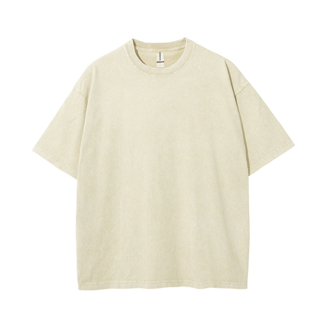 250g washed old stir fried snowflake pure cotton high-quality T-shirt,MY SHOP,250g washed old stir fried snowflake pure cotton high-quality T-shirt