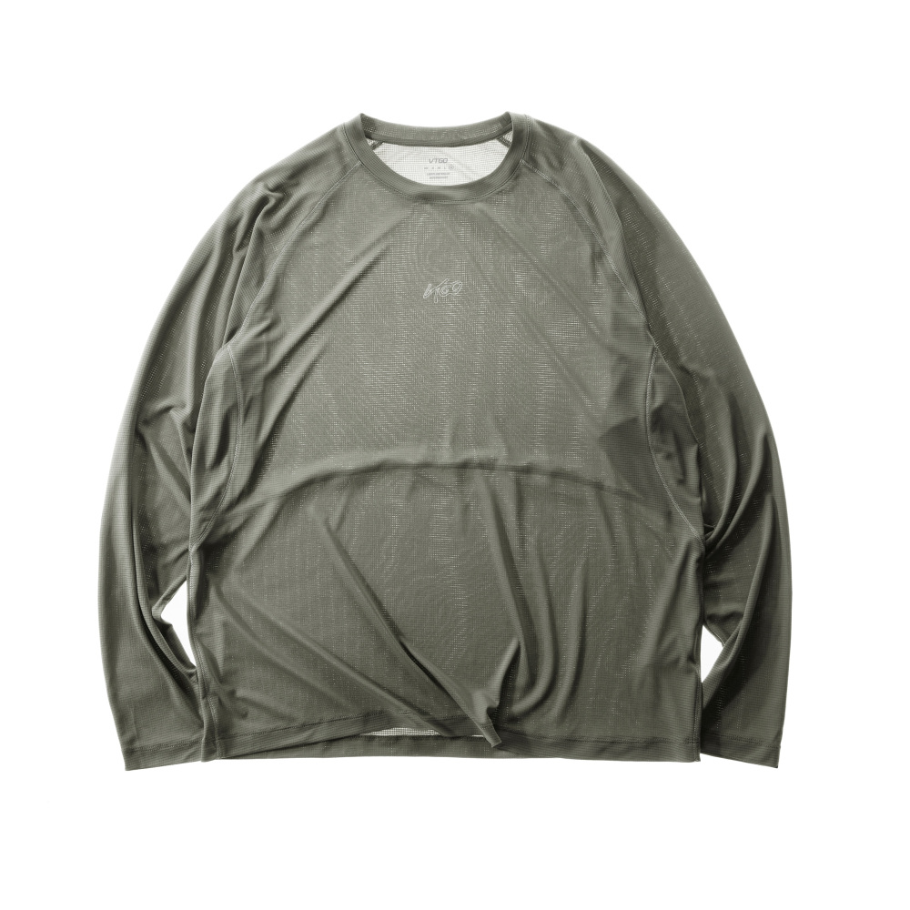 Lightweight Reflective-Print Long-Sleeve Training Tee